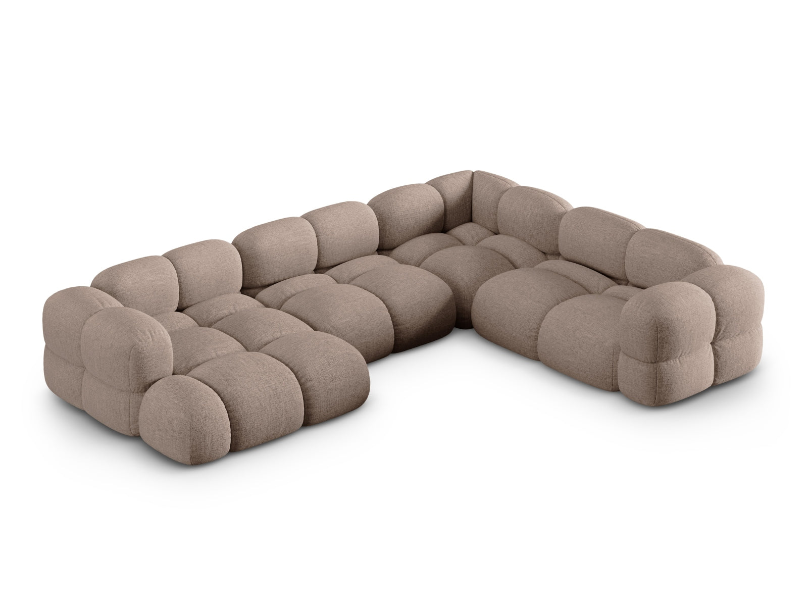 Loretto Panoramic Ecksofa rechts 5 Sitzer 250cm in Cappuccino-Sorella präsentiert im Onlineshop von KAQTU Design AG. Ecksofa rechts ist von Cosmopolitan Design