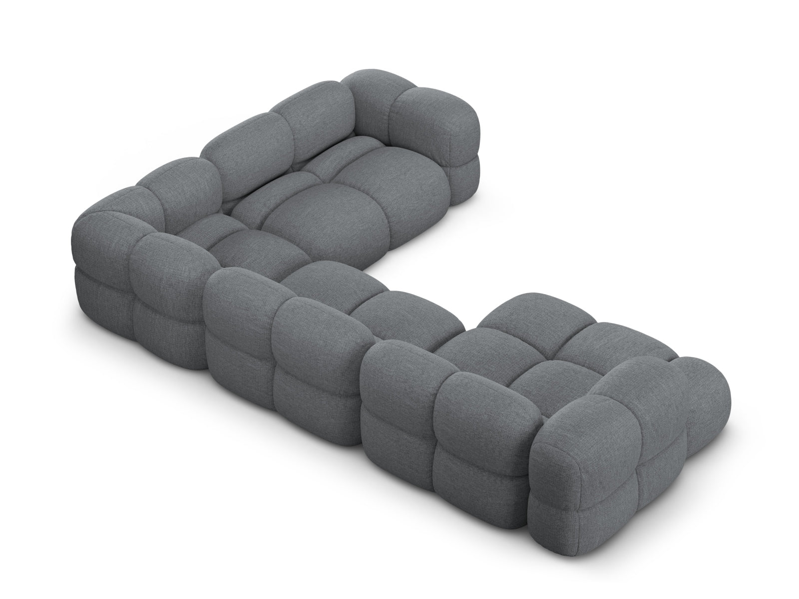 Elegantes Loretto Panoramic Ecksofa in Grau, 5-Sitzer, 250 cm, ideal für stilvolle Wohnräume und gesellige Abende.