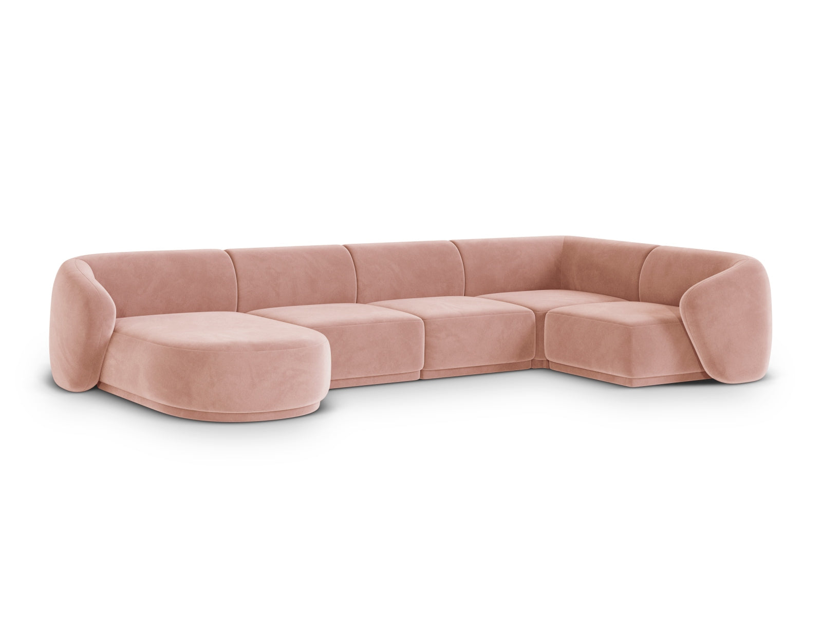 6-Sitzer Panoramic Ecksofa rechts Gomera in Pink-Salvador präsentiert im Onlineshop von KAQTU Design AG. Ecksofa rechts ist von Cosmopolitan Design