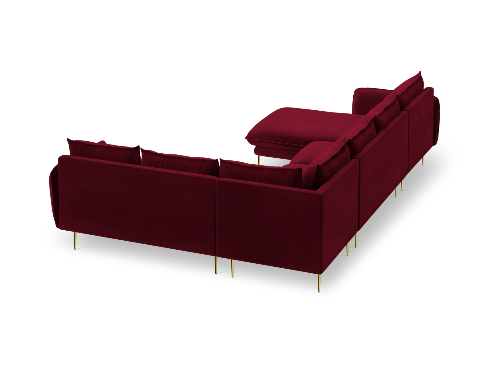 Erleben Sie das luxuriöse Vienna Velour Panoramic Ecksofa rechts – 7 Sitzer mit 235 cm von Cosmopolitan Design. Perfekt für gesellige Abende!