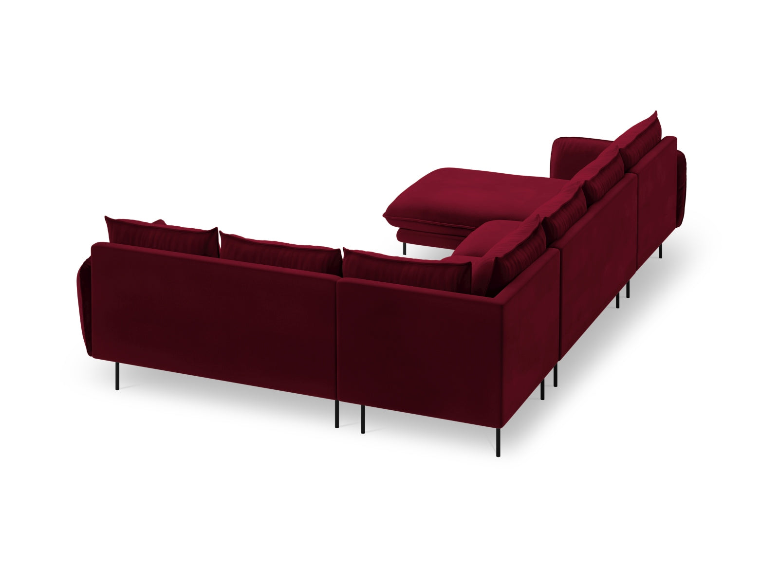 Erleben Sie das luxuriöse Vienna Velour Panoramic Ecksofa rechts – 7 Sitzer, 235 cm, perfekt für entspannte Abende und modernes Wohnen.