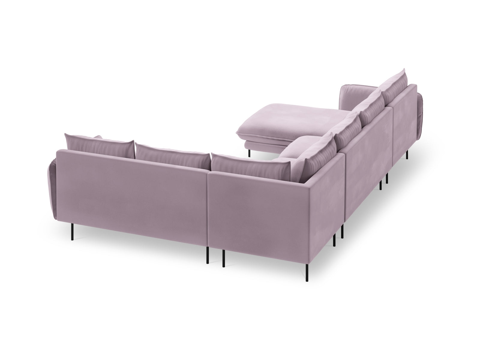 Erleben Sie das luxuriöse Vienna Velour Panoramic Ecksofa rechts – ein 7-Sitzer mit 235 cm, perfekt für gesellige Abende und entspannte Stunden.