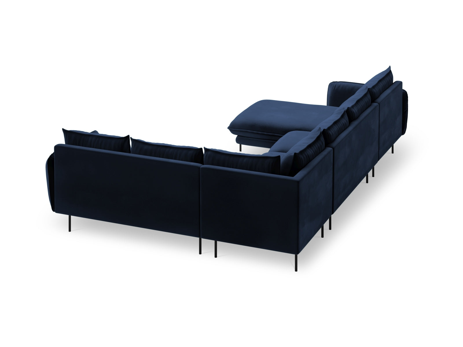 Erleben Sie das luxuriöse Vienna Velour Panoramic Ecksofa rechts – 7 Sitzer, 235 cm, für höchsten Komfort und modernes Design in Ihrem Wohnzimmer.