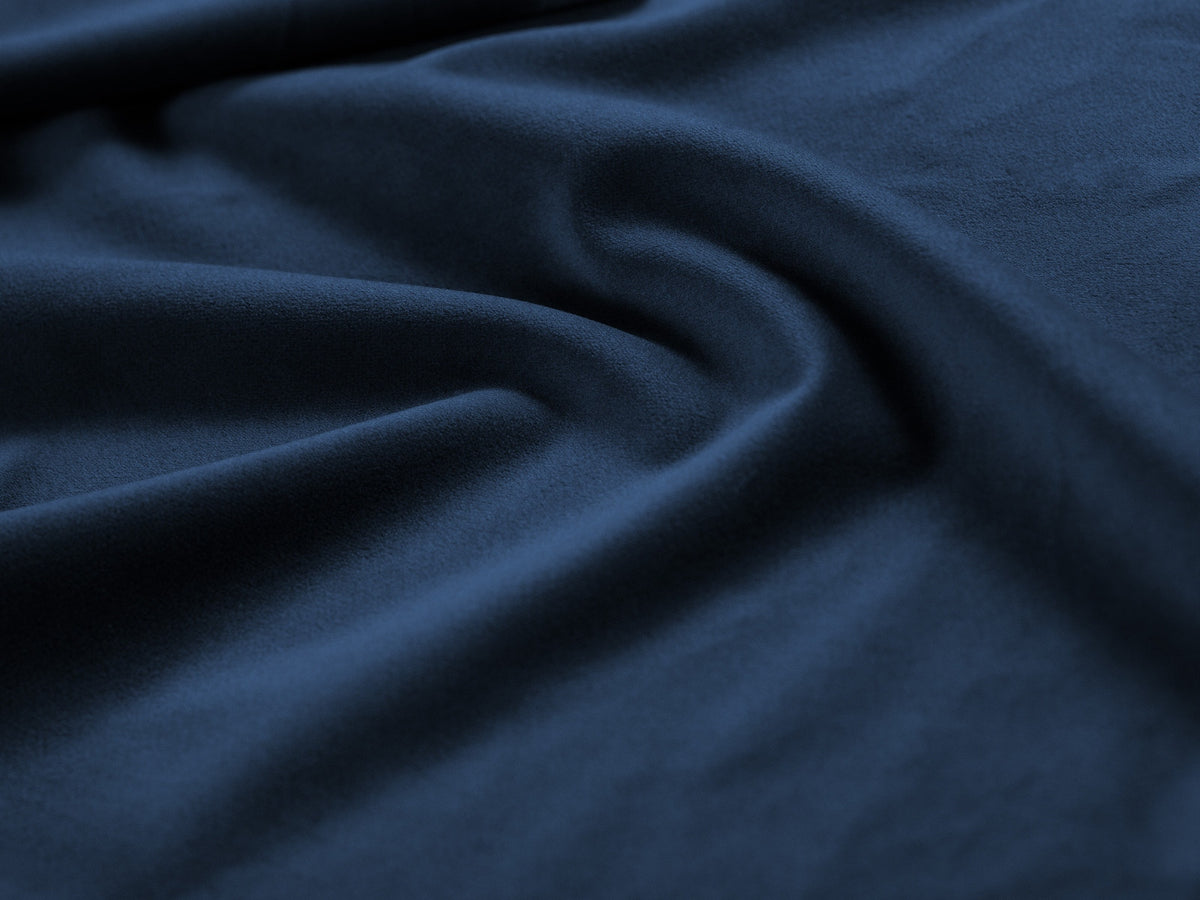 Vienna Velour Panoramic Ecksofa rechts 7 Sitzer 235cm in Royal Blue/Gold-Bluvel präsentiert im Onlineshop von KAQTU Design AG. Ecksofa rechts ist von Cosmopolitan Design