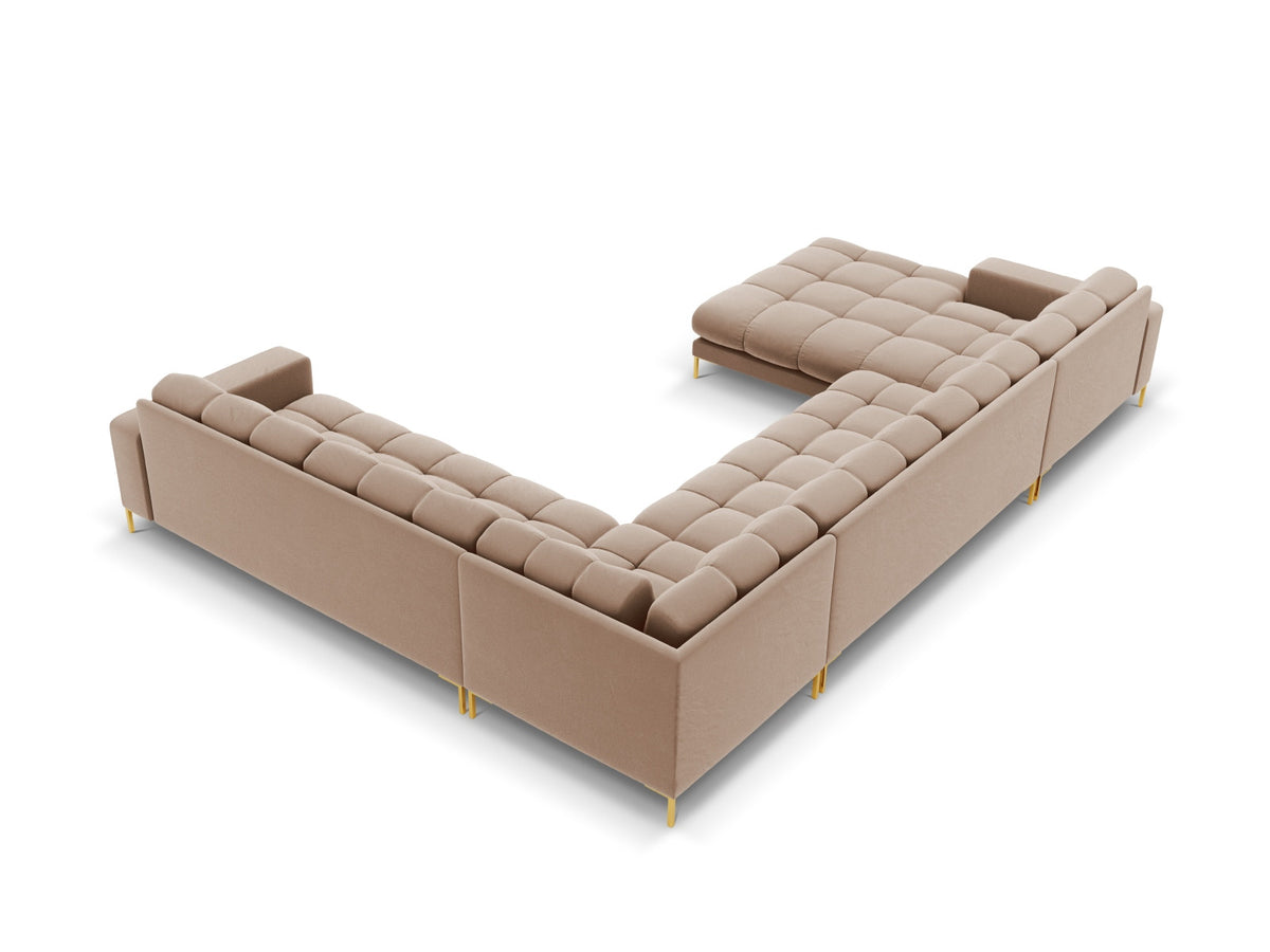 7-Sitzer Panoramic Ecksofa rechts Bali in Beige-Bluvel präsentiert im Onlineshop von KAQTU Design AG. Ecksofa rechts ist von Cosmopolitan Design