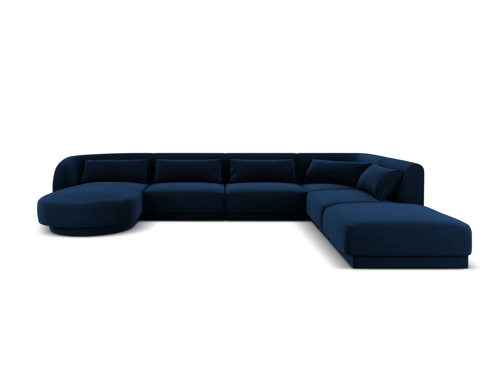 Tulum Velour Panoramic Ecksofa rechts 6 Sitzer 255cm in Royal Blue-Bluvel präsentiert im Onlineshop von KAQTU Design AG. Ecksofa rechts ist von Cosmopolitan Design