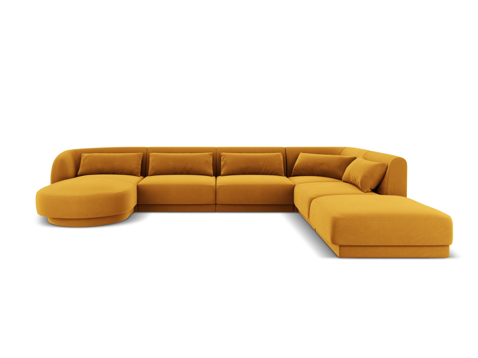 Tulum Velour Panoramic Ecksofa rechts 6 Sitzer 255cm in Yellow-Bluvel präsentiert im Onlineshop von KAQTU Design AG. Ecksofa rechts ist von Cosmopolitan Design