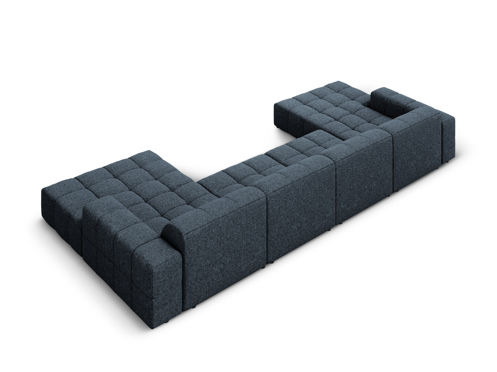 Modernes 6-Sitzer Chicago Panoramic Sofa in Royal Blue-Haga, perfekt für gesellige Runden und stilvolle Einrichtung.