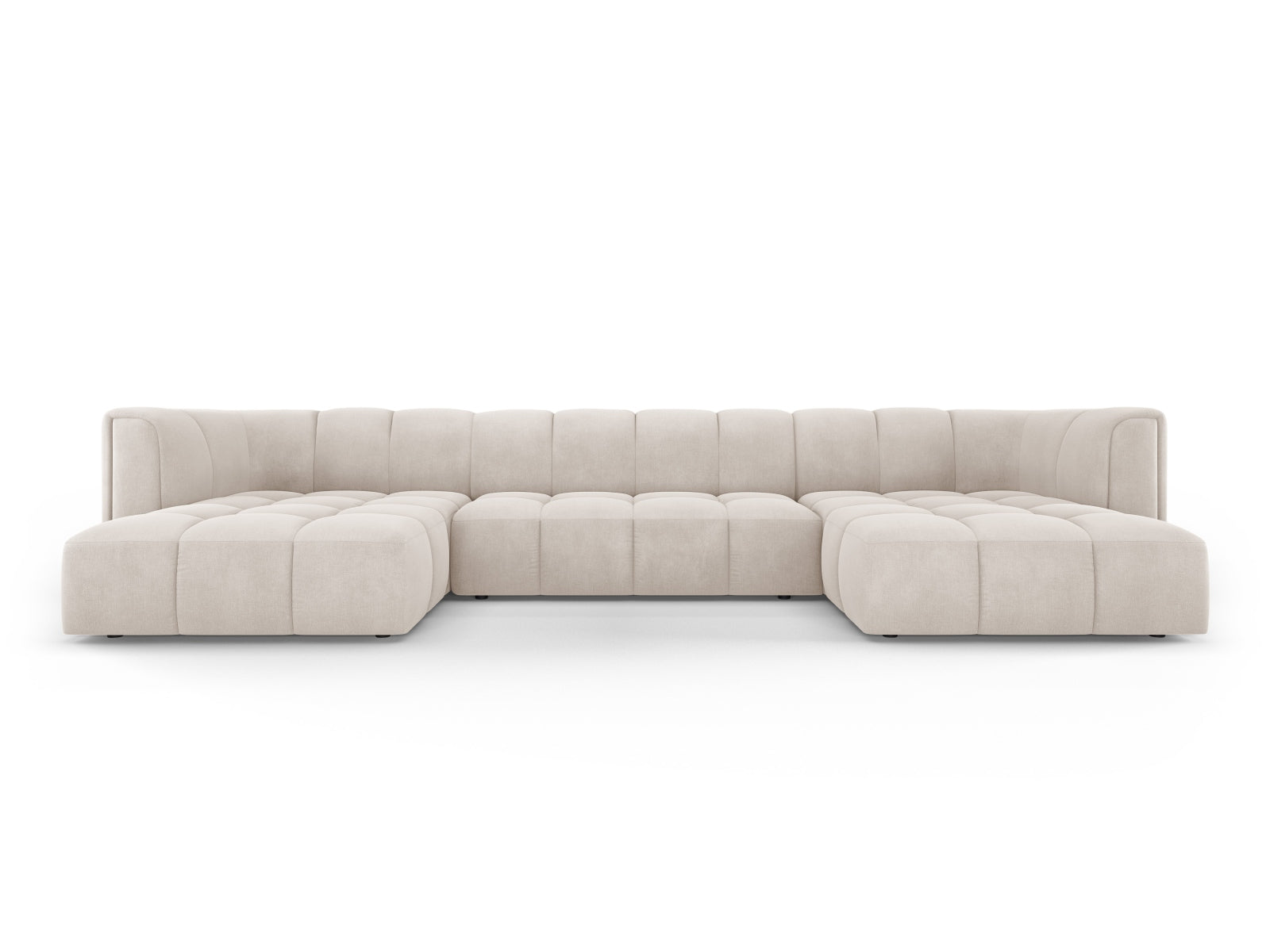 5-Sitzer Panoramabank Moritz in Beige-Rebel präsentiert im Onlineshop von KAQTU Design AG. Ecksofa ist von Cosmopolitan Design