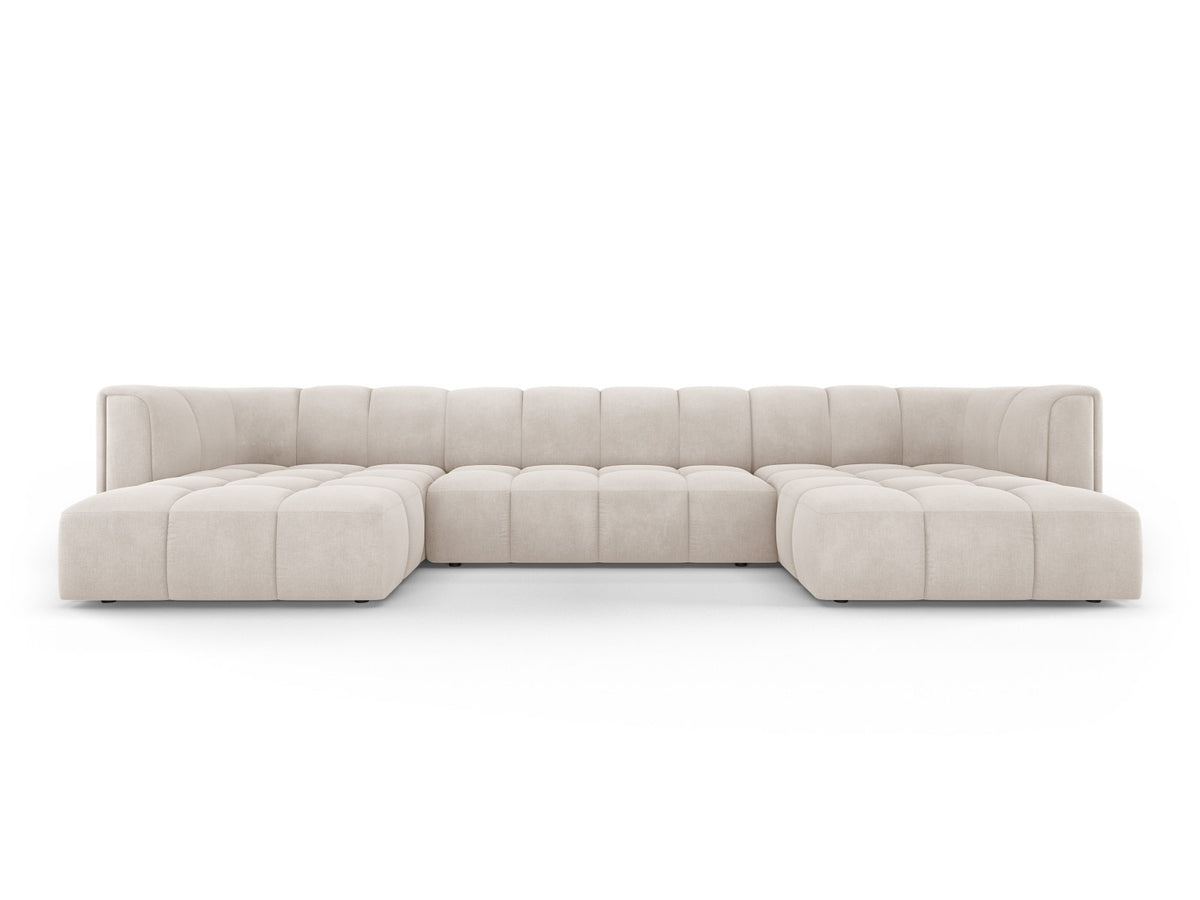 5-Sitzer Panoramabank Moritz in Beige-Rebel präsentiert im Onlineshop von KAQTU Design AG. Ecksofa ist von Cosmopolitan Design