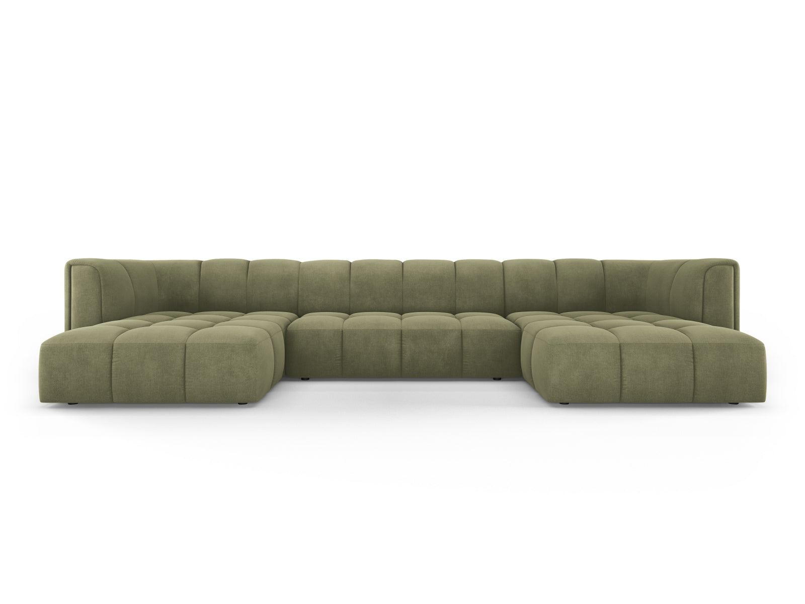 5-Sitzer Panoramabank Moritz in Light Green-Rebel präsentiert im Onlineshop von KAQTU Design AG. Ecksofa ist von Cosmopolitan Design