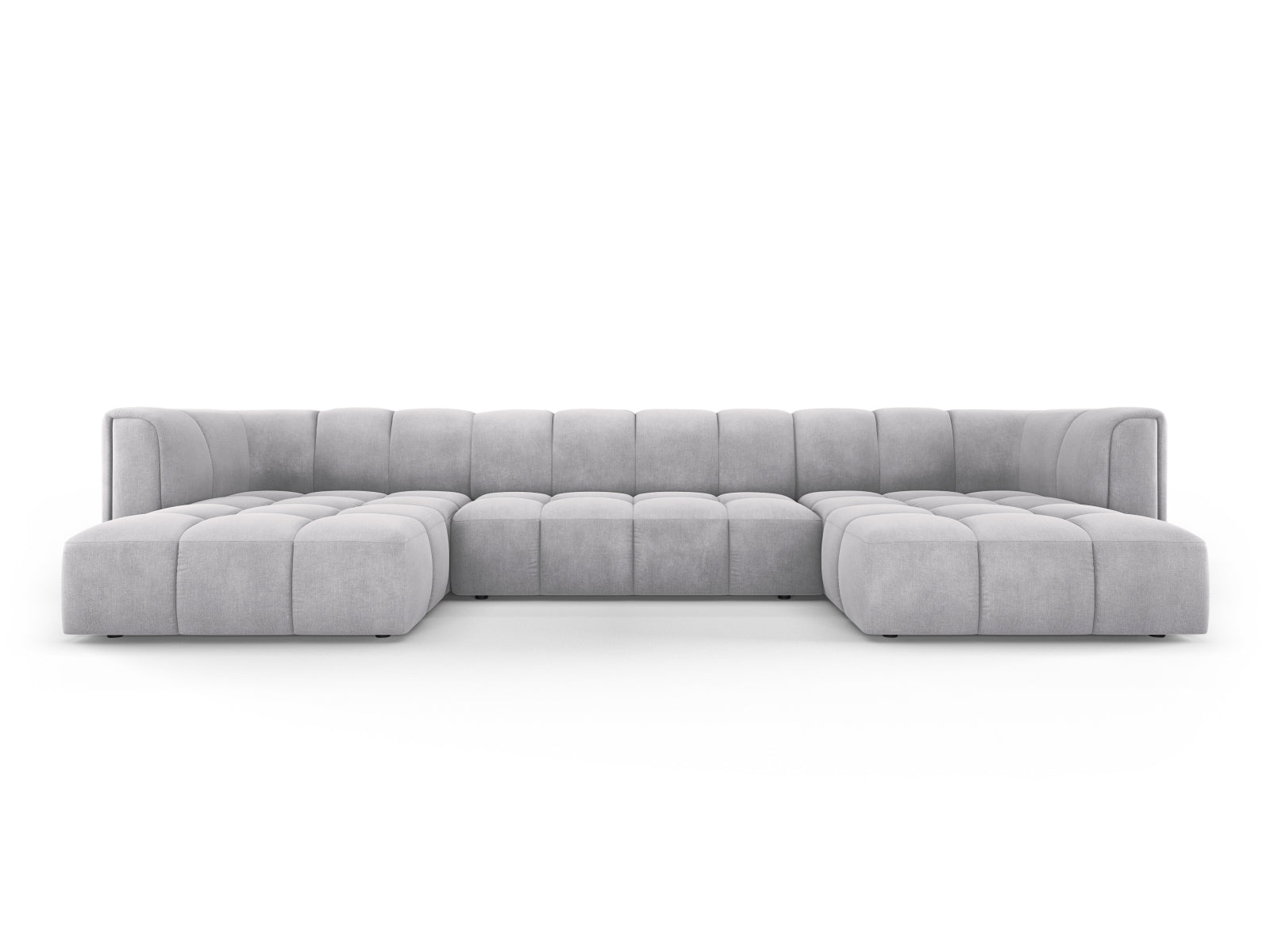 5-Sitzer Panoramabank Moritz in Light Grey-Rebel präsentiert im Onlineshop von KAQTU Design AG. Ecksofa ist von Cosmopolitan Design