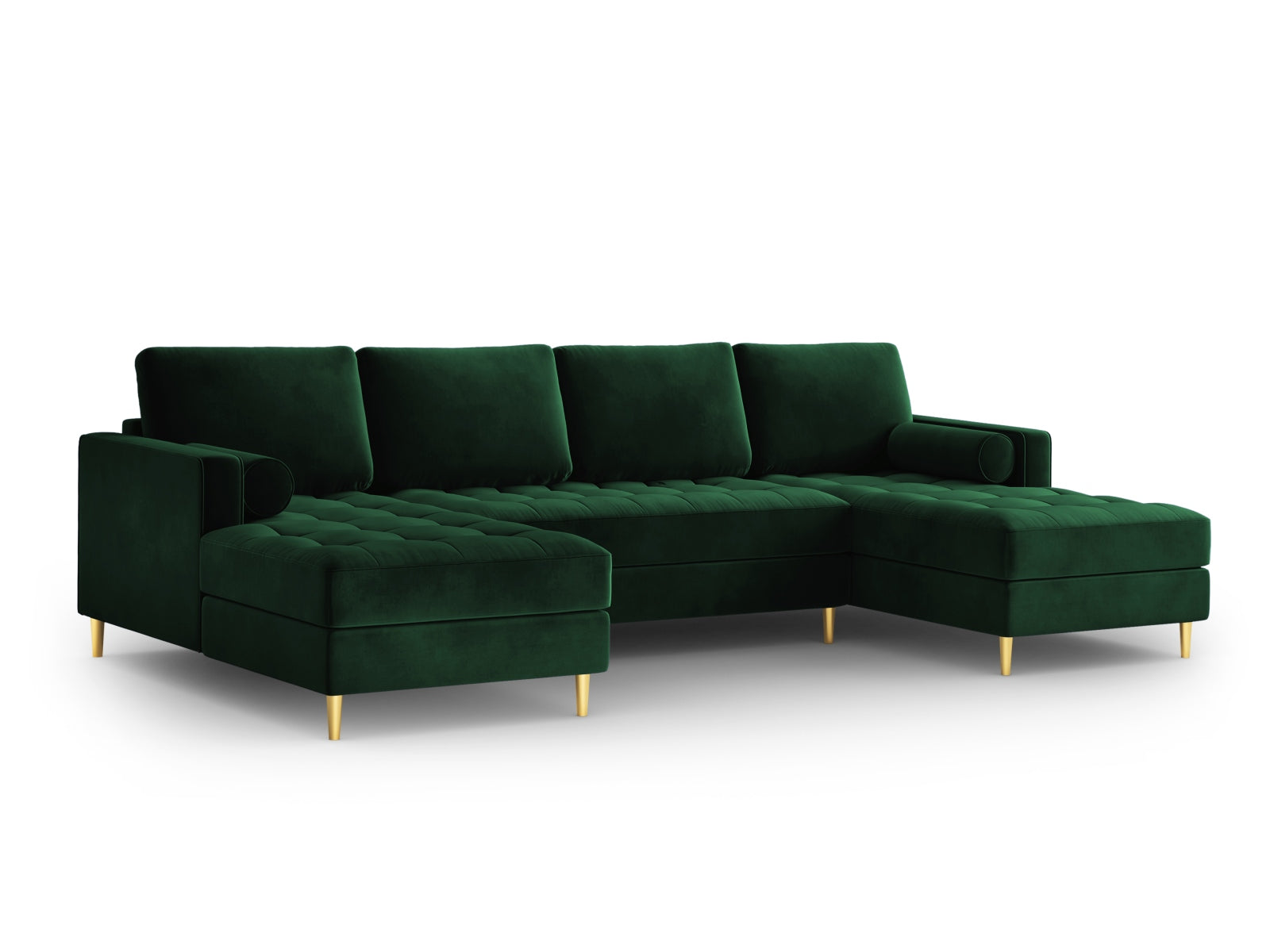 6-Sitzer Panoramic Sofa Aspen in Bottle Green-Salvador präsentiert im Onlineshop von KAQTU Design AG. Ecksofa ist von Cosmopolitan Design