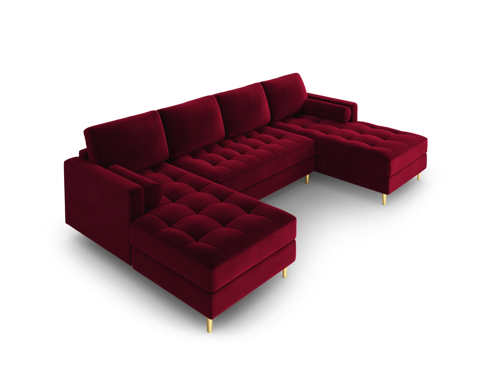 6-Sitzer Panoramic Sofa Aspen in Red-Salvador präsentiert im Onlineshop von KAQTU Design AG. Ecksofa ist von Cosmopolitan Design