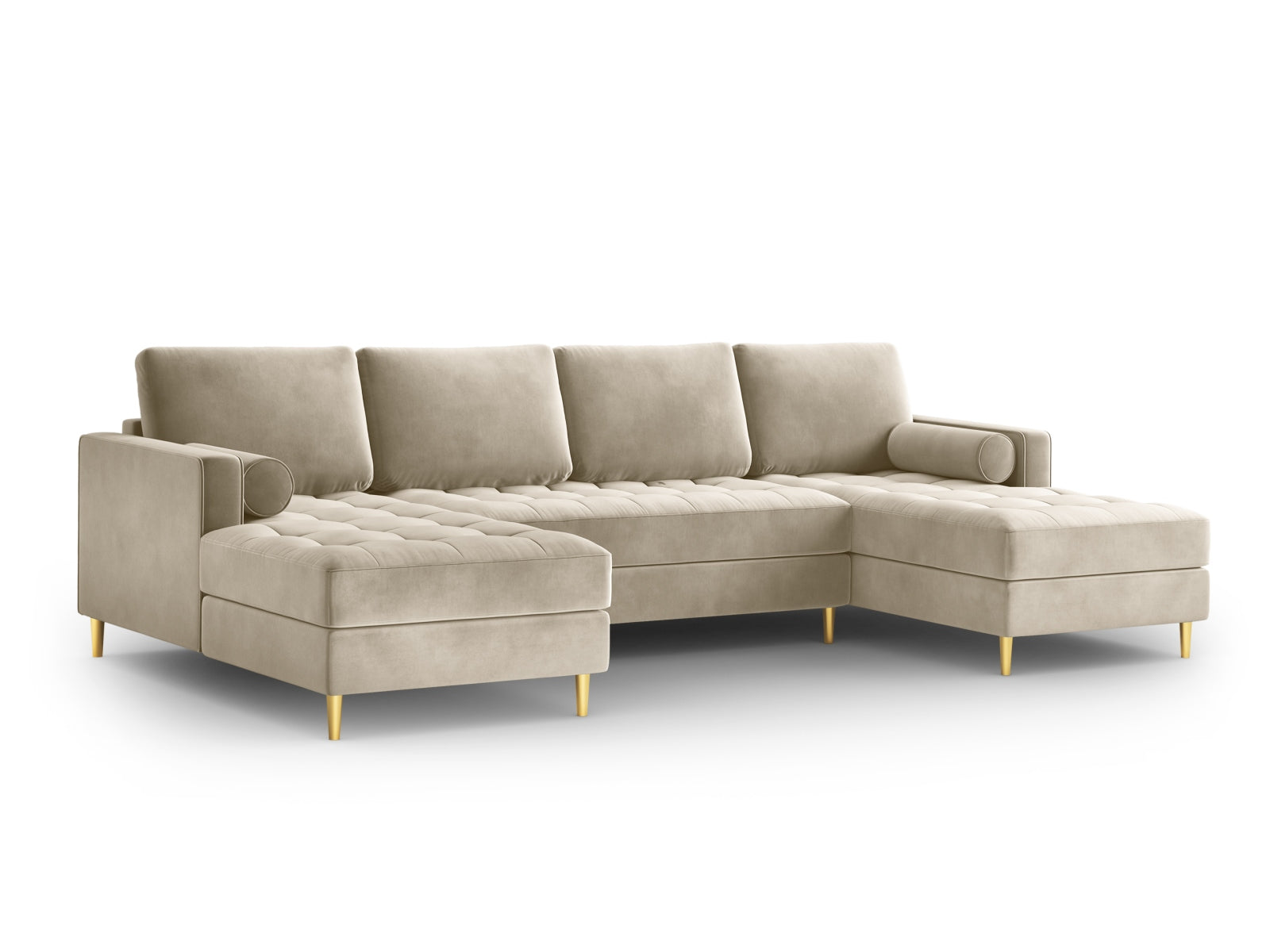 6-Sitzer Panoramic Sofa Aspen in Dark Beige-Salvador präsentiert im Onlineshop von KAQTU Design AG. Ecksofa ist von Cosmopolitan Design
