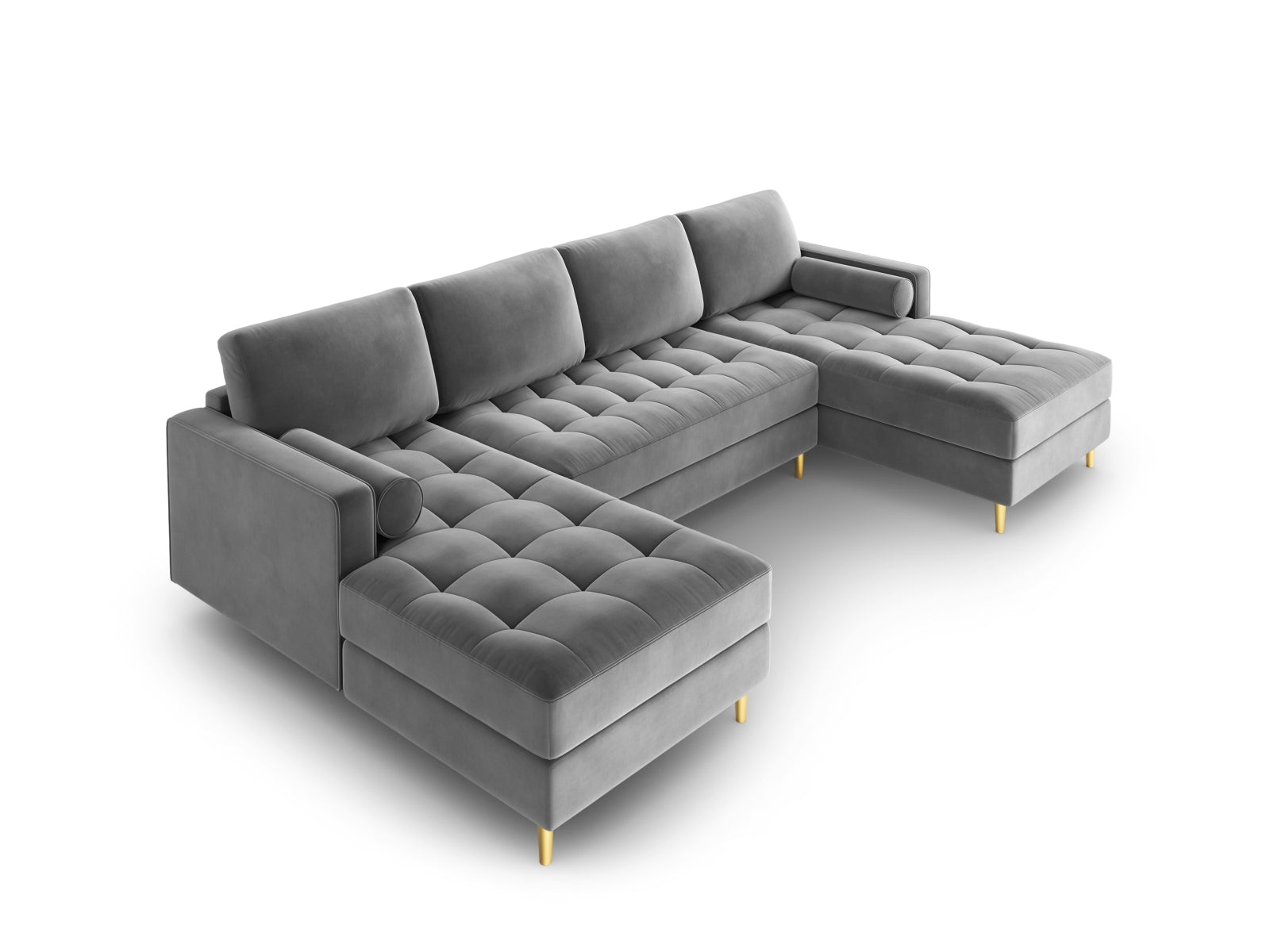 6-Sitzer Panoramic Sofa Aspen in Grey-Salvador präsentiert im Onlineshop von KAQTU Design AG. Ecksofa ist von Cosmopolitan Design