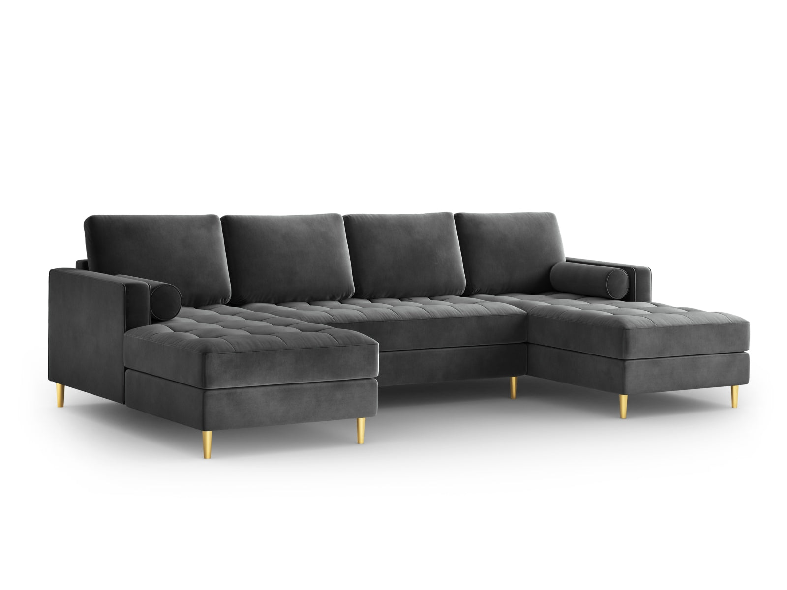 6-Sitzer Panoramic Sofa Aspen in Dark Grey-Salvador präsentiert im Onlineshop von KAQTU Design AG. Ecksofa ist von Cosmopolitan Design