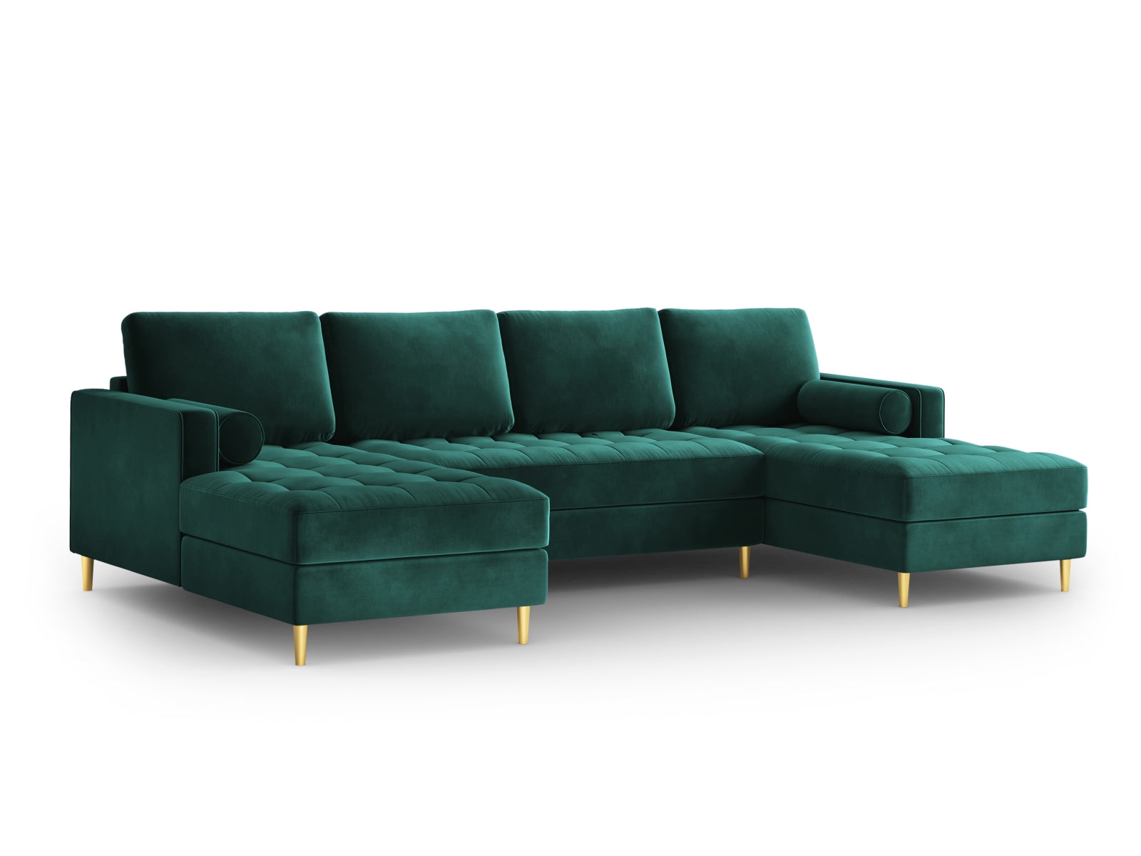 6-Sitzer Panoramic Sofa Aspen in Petrol-Salvador präsentiert im Onlineshop von KAQTU Design AG. Ecksofa ist von Cosmopolitan Design