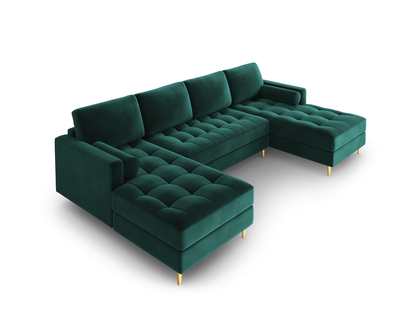6-Sitzer Panoramic Sofa Aspen in Petrol-Salvador präsentiert im Onlineshop von KAQTU Design AG. Ecksofa ist von Cosmopolitan Design