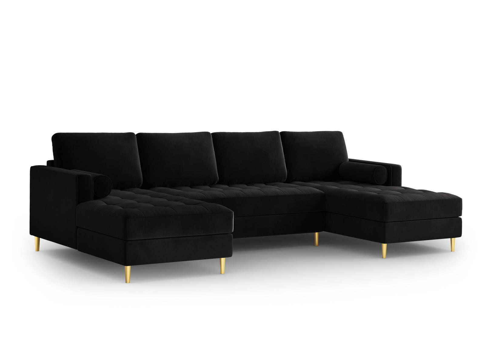 6-Sitzer Panoramic Sofa Aspen in Black-Salvador präsentiert im Onlineshop von KAQTU Design AG. Ecksofa ist von Cosmopolitan Design