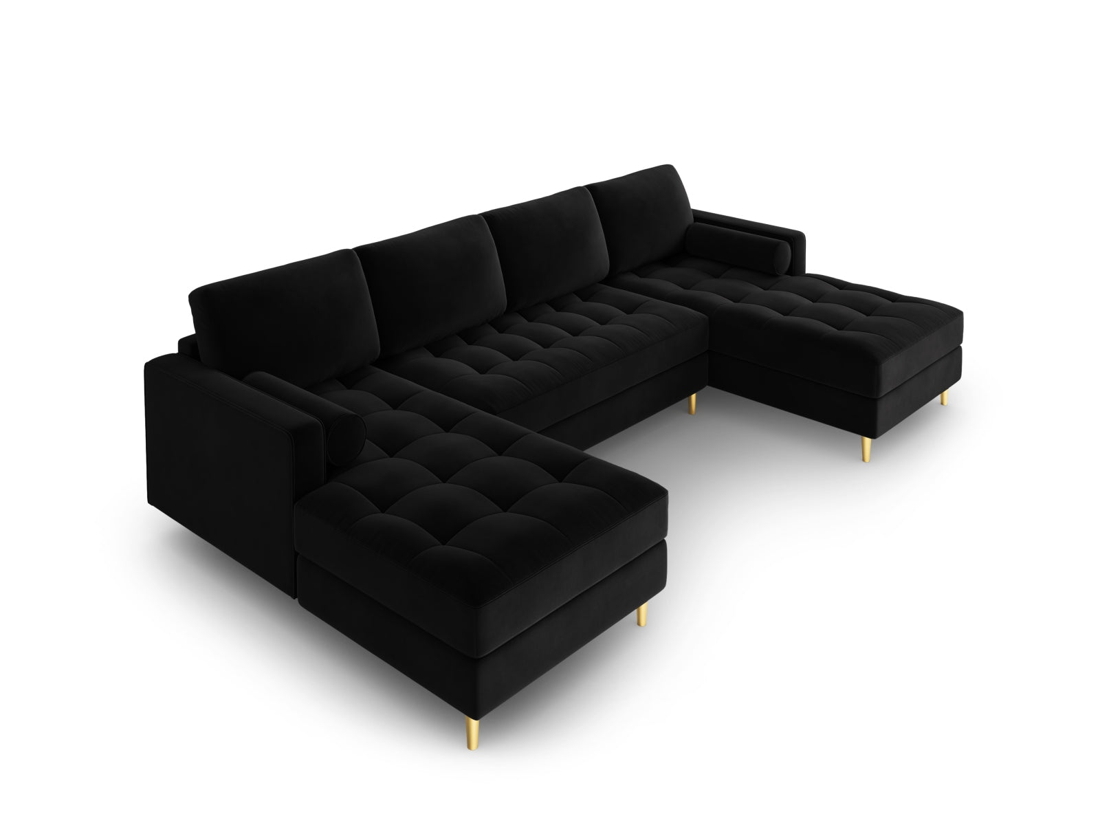 6-Sitzer Panoramic Sofa Aspen in Black-Salvador präsentiert im Onlineshop von KAQTU Design AG. Ecksofa ist von Cosmopolitan Design