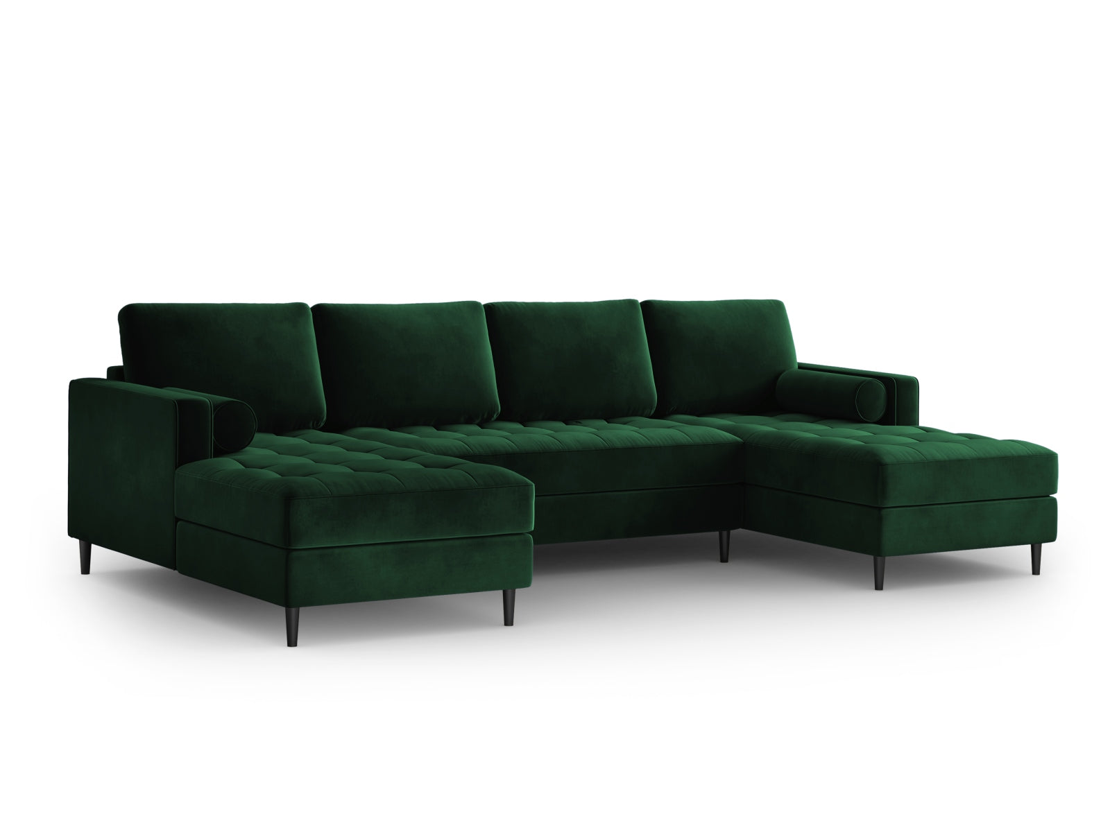 6-Sitzer Panoramic Sofa Aspen in Bottle Green-Salvador präsentiert im Onlineshop von KAQTU Design AG. Ecksofa ist von Cosmopolitan Design