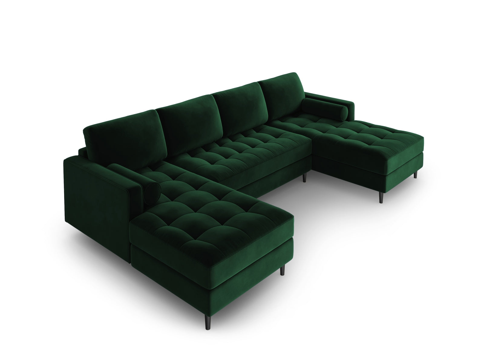 6-Sitzer Panoramic Sofa Aspen in Bottle Green-Salvador präsentiert im Onlineshop von KAQTU Design AG. Ecksofa ist von Cosmopolitan Design