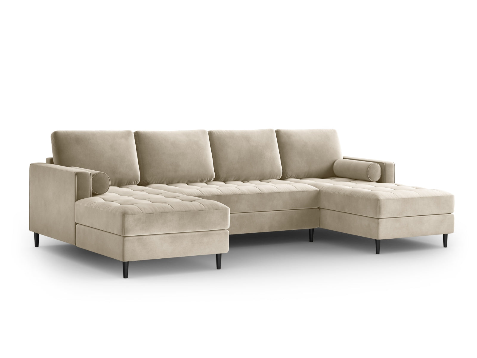 6-Sitzer Panoramic Sofa Aspen in Dark Beige-Salvador präsentiert im Onlineshop von KAQTU Design AG. Ecksofa ist von Cosmopolitan Design