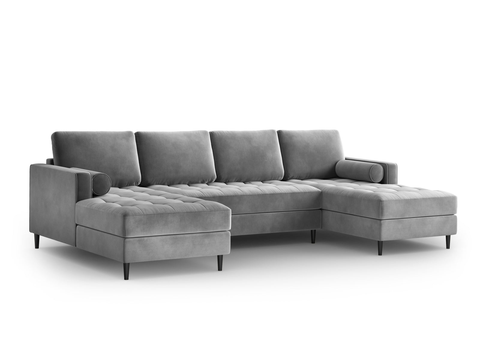 6-Sitzer Panoramic Sofa Aspen in Grey-Salvador präsentiert im Onlineshop von KAQTU Design AG. Ecksofa ist von Cosmopolitan Design