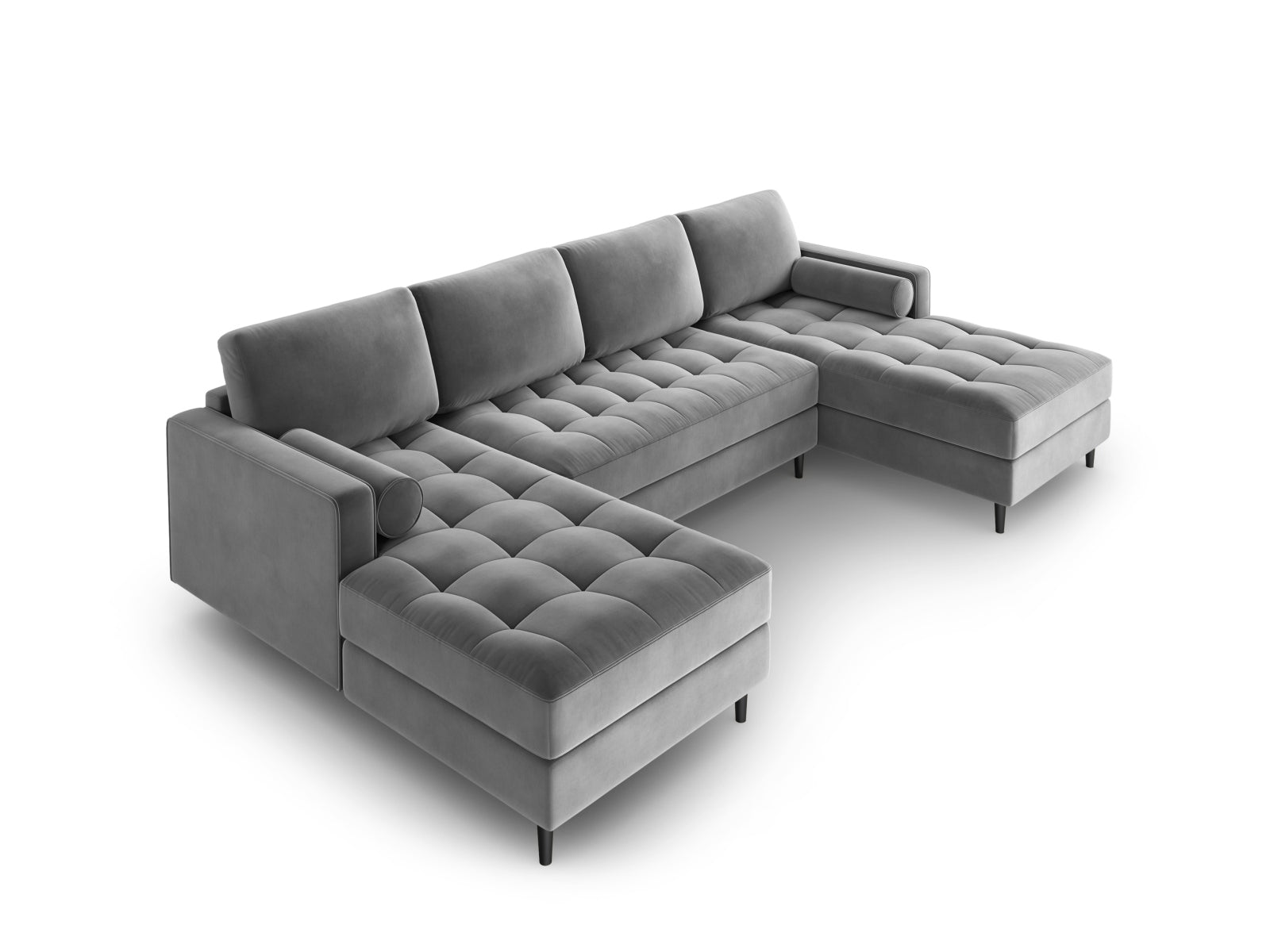 6-Sitzer Panoramic Sofa Aspen in Grey-Salvador präsentiert im Onlineshop von KAQTU Design AG. Ecksofa ist von Cosmopolitan Design