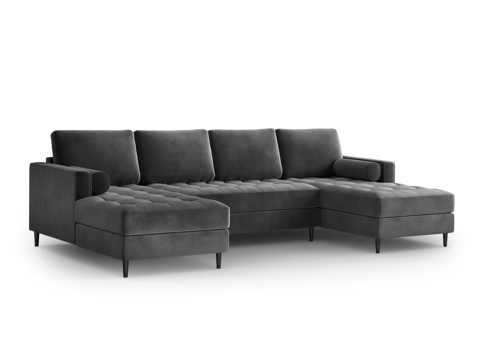 6-Sitzer Panoramic Sofa Aspen in Dark Grey-Salvador präsentiert im Onlineshop von KAQTU Design AG. Ecksofa ist von Cosmopolitan Design