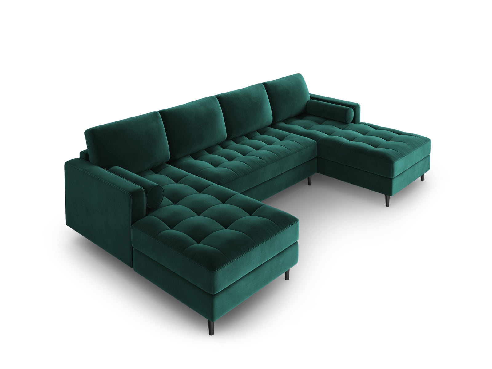 6-Sitzer Panoramic Sofa Aspen in Petrol-Salvador präsentiert im Onlineshop von KAQTU Design AG. Ecksofa ist von Cosmopolitan Design