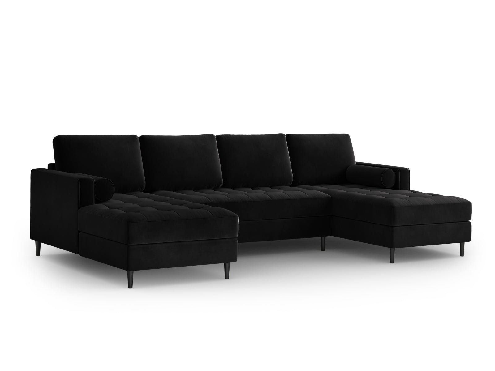 6-Sitzer Panoramic Sofa Aspen in Black-Salvador präsentiert im Onlineshop von KAQTU Design AG. Ecksofa ist von Cosmopolitan Design