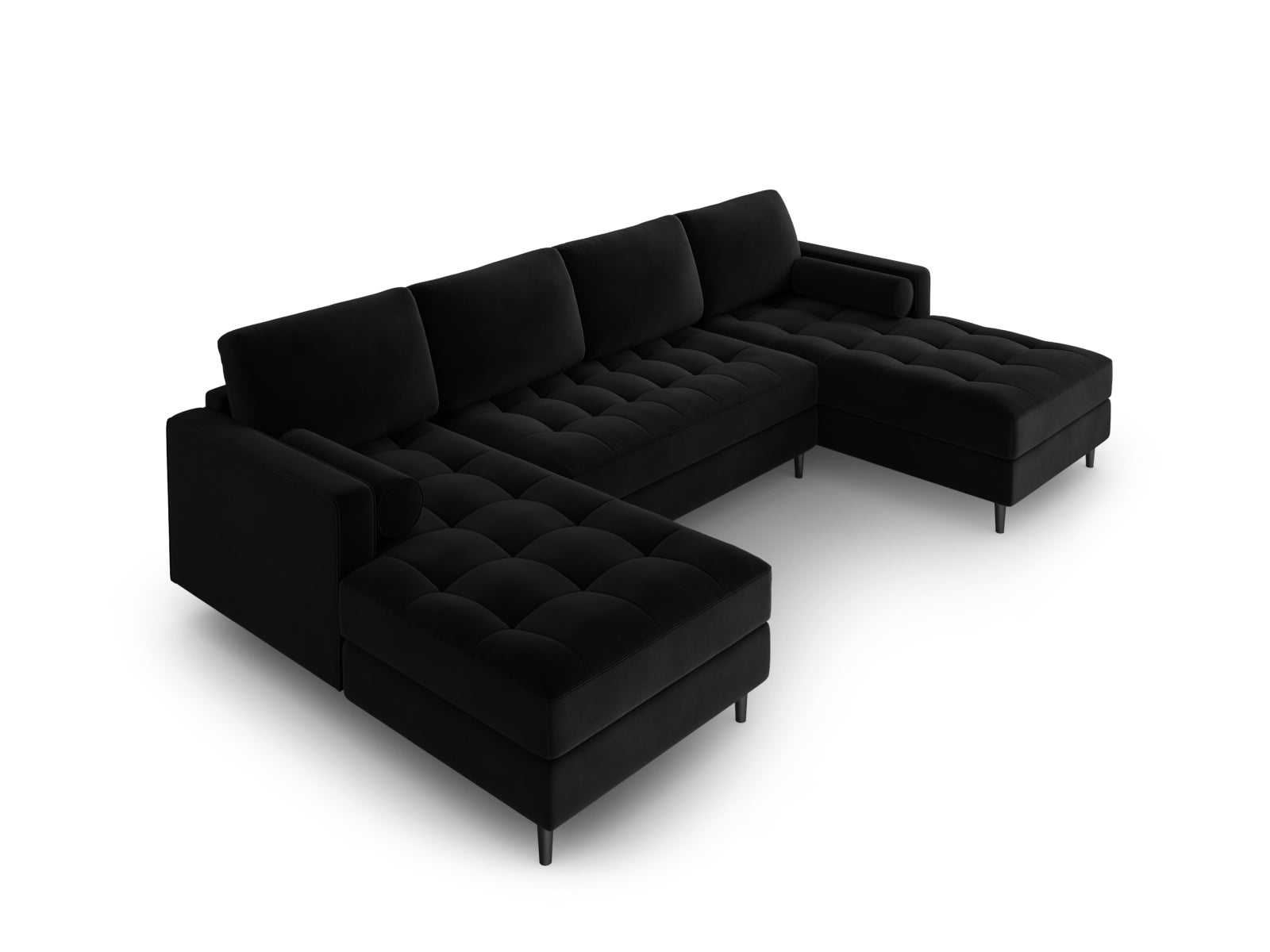 6-Sitzer Panoramic Sofa Aspen in Black-Salvador präsentiert im Onlineshop von KAQTU Design AG. Ecksofa ist von Cosmopolitan Design