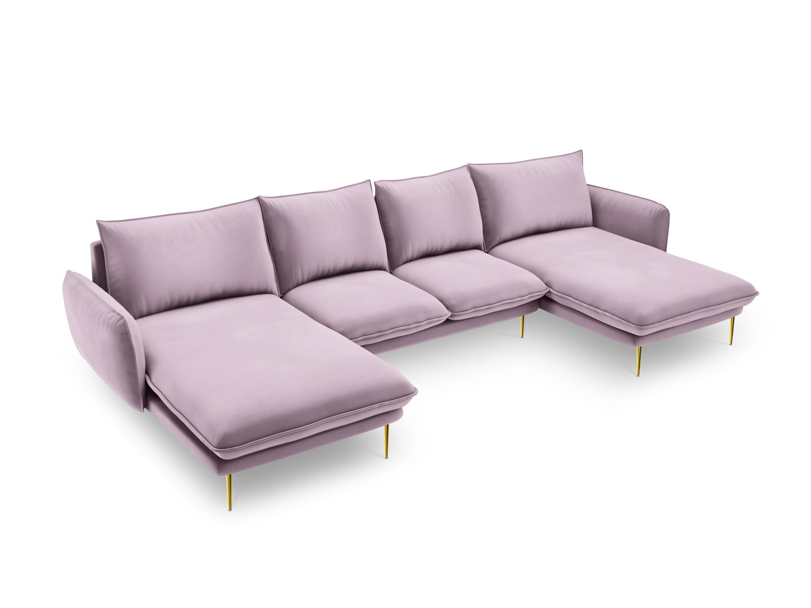 Vienna Velour Panoramic Sofa 6 Sitzer 170cm in Lavender/Gold präsentiert im Onlineshop von KAQTU Design AG. 3er Sofa ist von Cosmopolitan Design