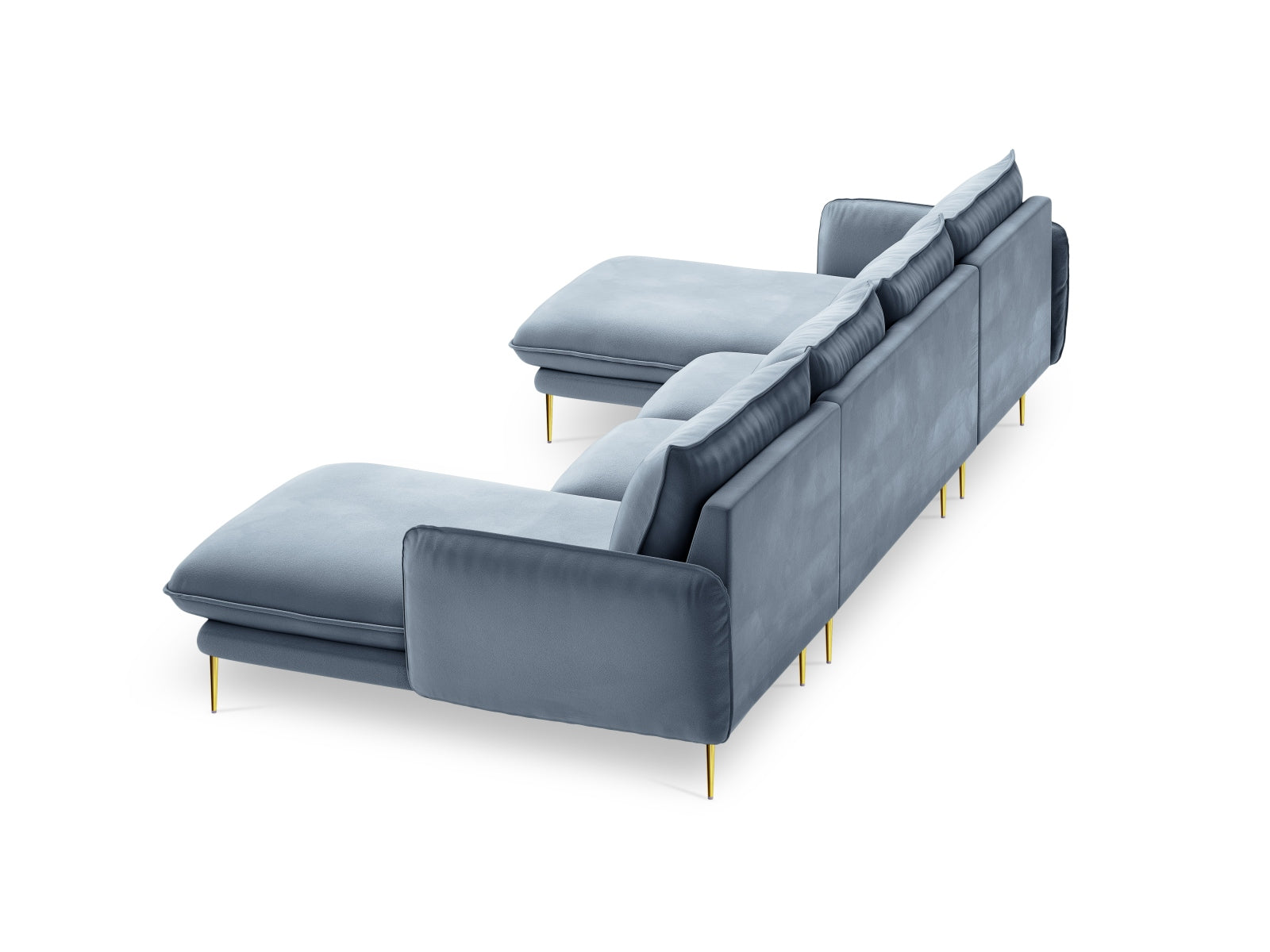Erleben Sie das stilvolle Vienna Velour Panoramic Sofa für 6 Personen. Hochwertiger Veloursstoff und großzügige Sitzfläche für höchsten Komfort.