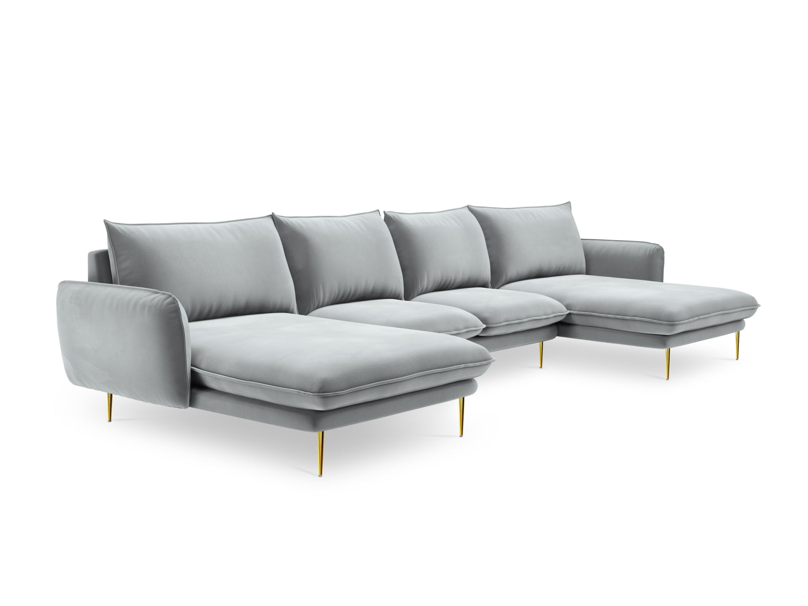 Entdecken Sie das elegante Vienna Velour Panoramic Sofa für 6 Personen. Luxuriöser Veloursstoff und modernes Design für Ihr Wohnzimmer.