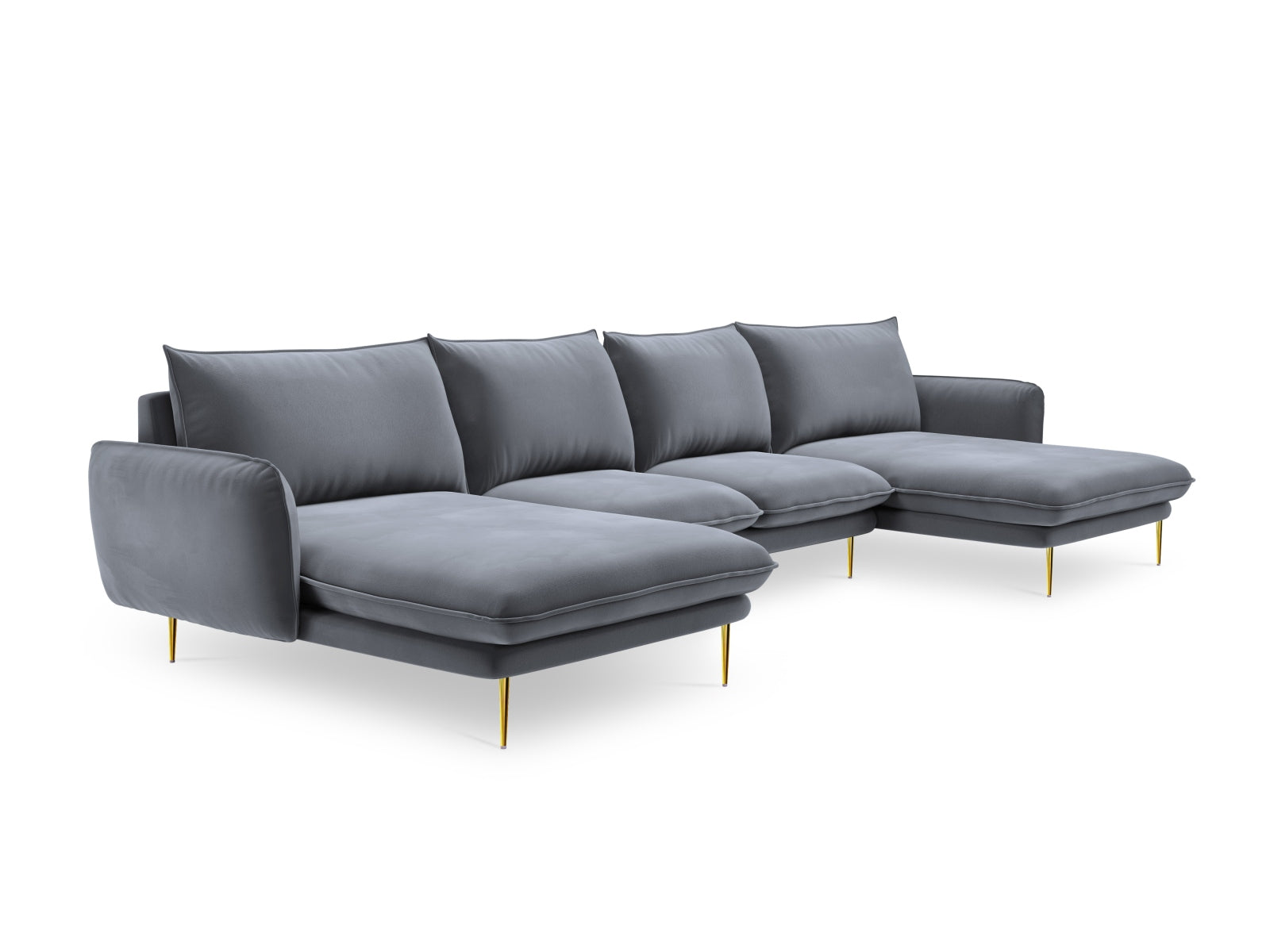 Entdecken Sie das elegante Vienna Velour Panoramic Sofa für 6 Personen. Luxuriöser Veloursstoff und modernes Design für Ihr Wohnzimmer.