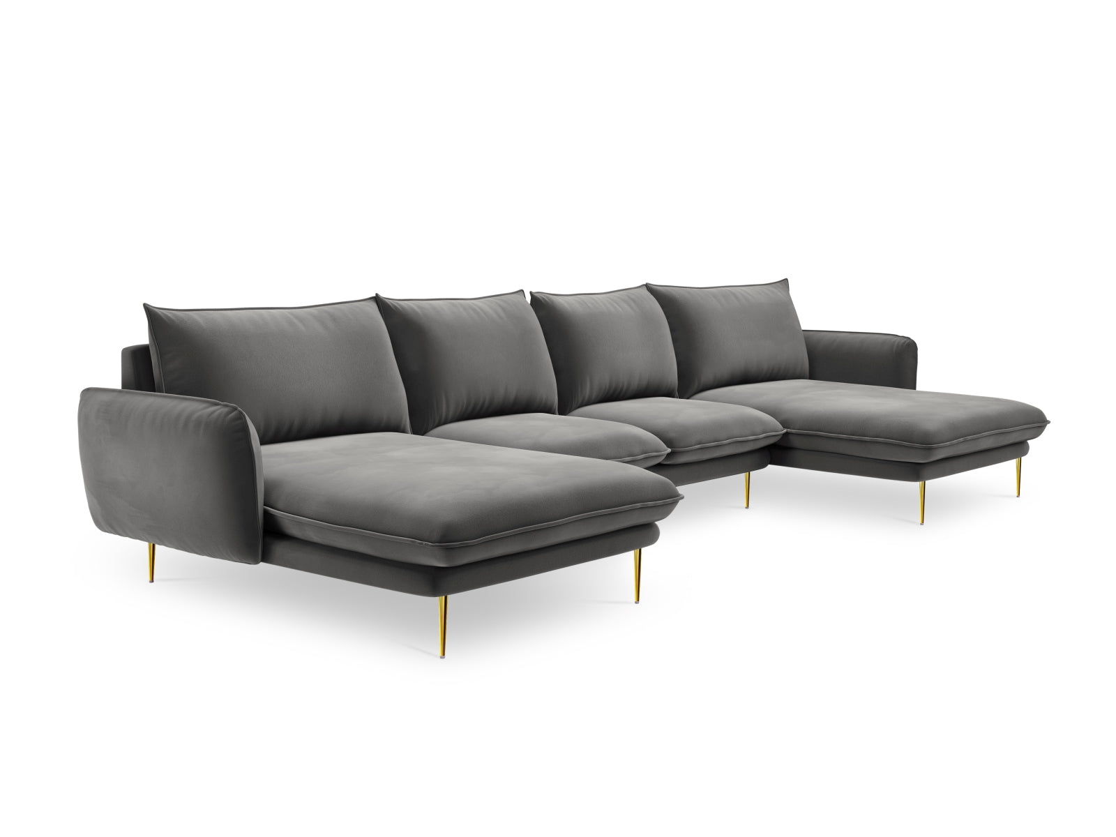 Entdecken Sie das elegante Vienna Velour Panoramic Sofa für 6 Personen. Luxuriöser Veloursstoff und modernes Design für Ihr Wohnzimmer.