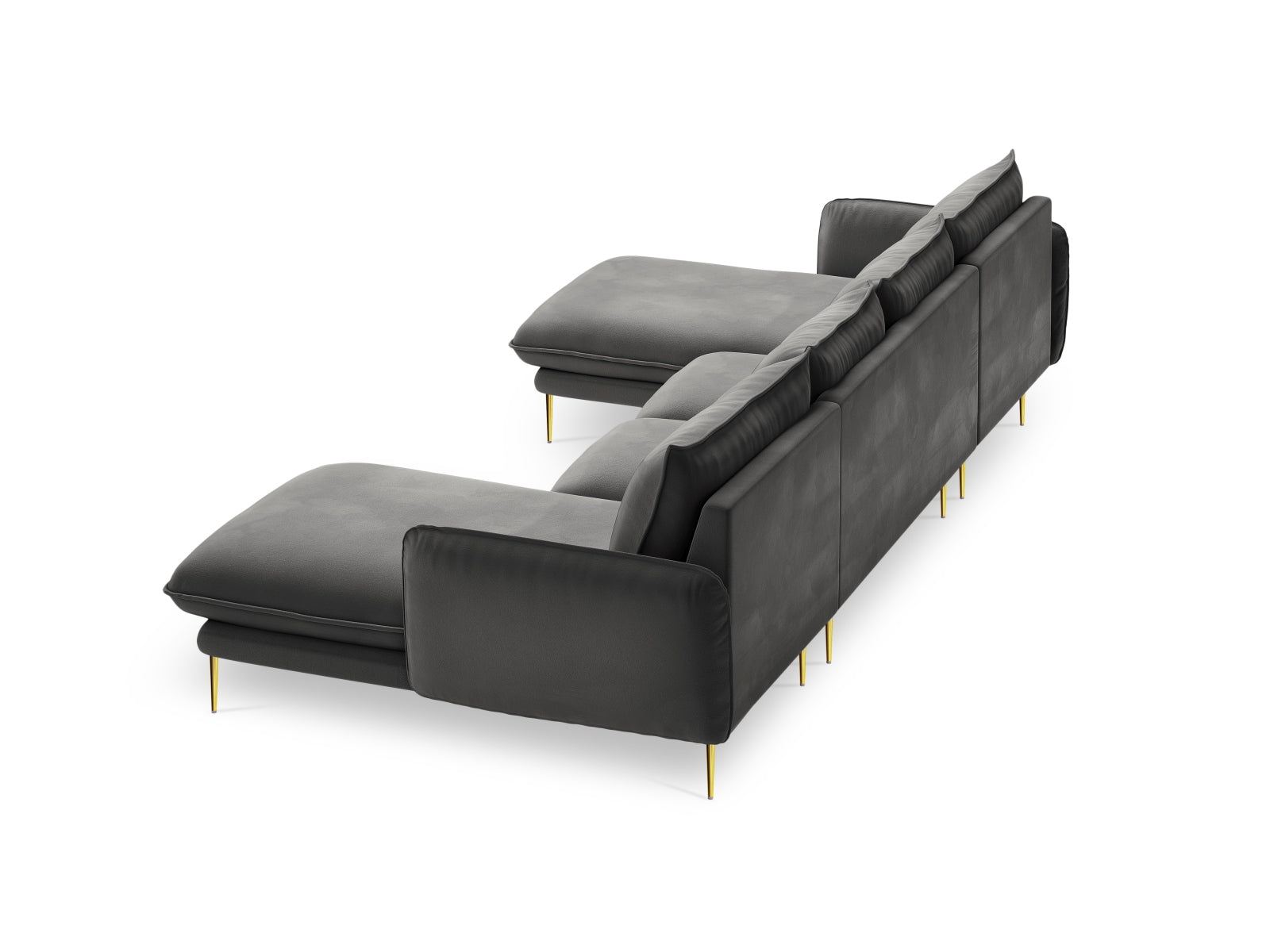 Erleben Sie das stilvolle Vienna Velour Panoramic Sofa für 6 Personen. Hochwertiger Veloursstoff und großzügige Sitzfläche für höchsten Komfort.