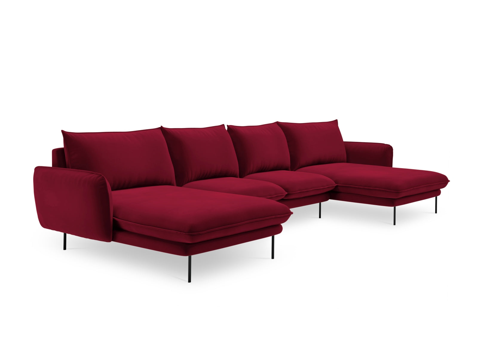 Entdecken Sie das elegante Vienna Velour Panoramic Sofa für 6 Personen. Luxuriöser Veloursstoff und modernes Design für Ihr Wohnzimmer.