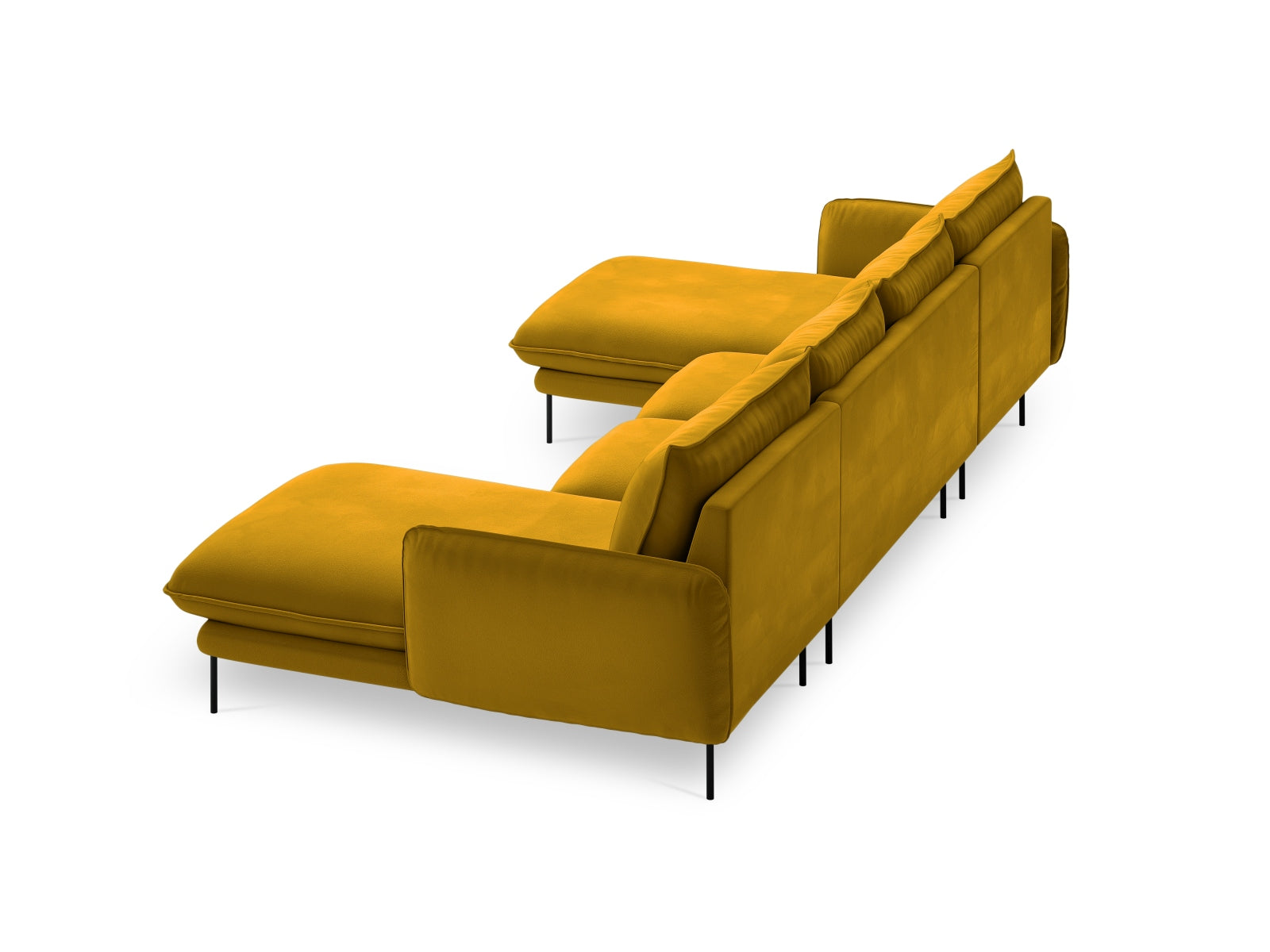 Erleben Sie das stilvolle Vienna Velour Panoramic Sofa für 6 Personen. Hochwertiger Veloursstoff und großzügige Sitzfläche für höchsten Komfort.