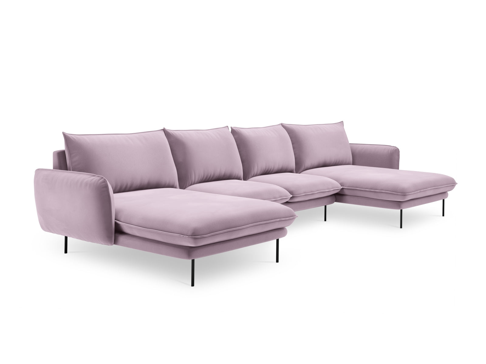 Entdecken Sie das elegante Vienna Velour Panoramic Sofa für 6 Personen. Luxuriöser Veloursstoff und modernes Design für Ihr Wohnzimmer.