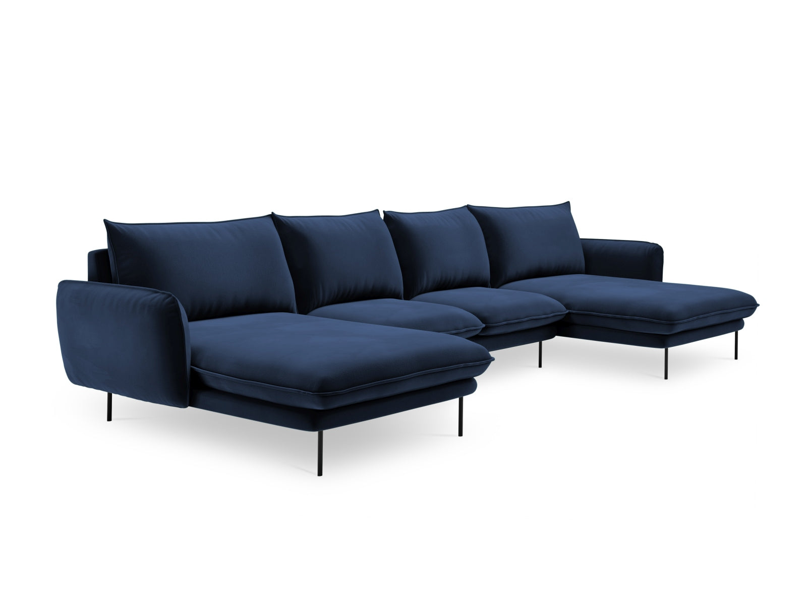 Entdecken Sie das elegante Vienna Velour Panoramic Sofa für 6 Personen. Luxuriöser Veloursstoff und modernes Design für Ihr Wohnzimmer.