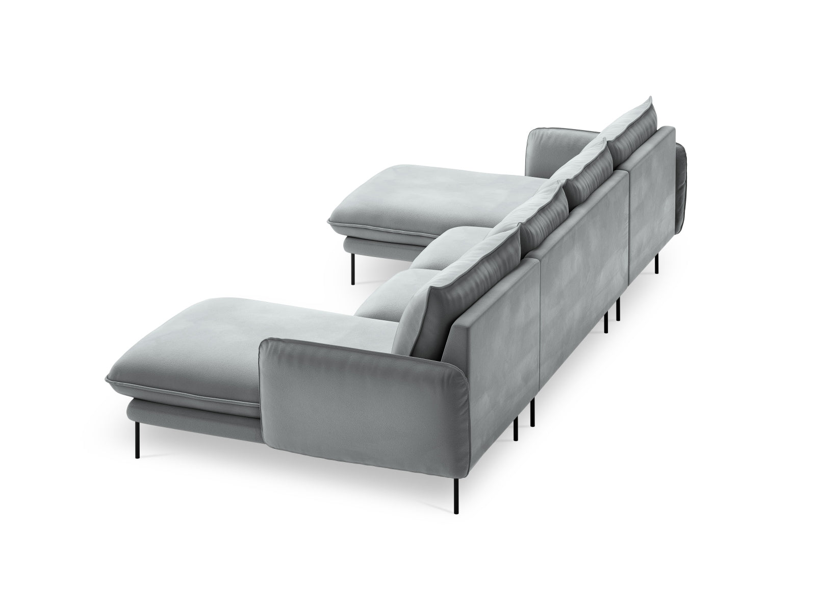 Erleben Sie das stilvolle Vienna Velour Panoramic Sofa für 6 Personen. Hochwertiger Veloursstoff und großzügige Sitzfläche für höchsten Komfort.