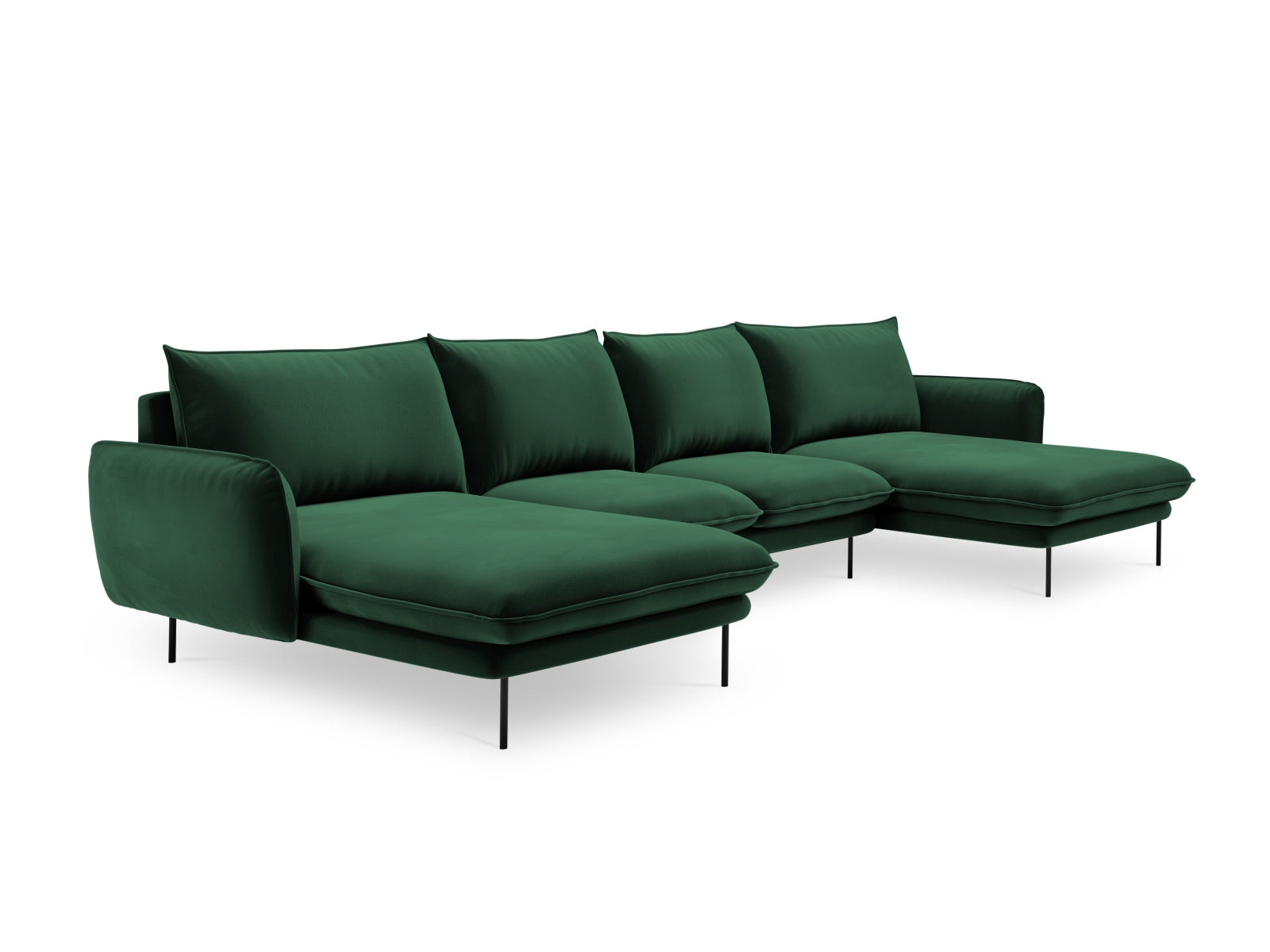 Entdecken Sie das elegante Vienna Velour Panoramic Sofa für 6 Personen. Luxuriöser Veloursstoff und modernes Design für Ihr Wohnzimmer.