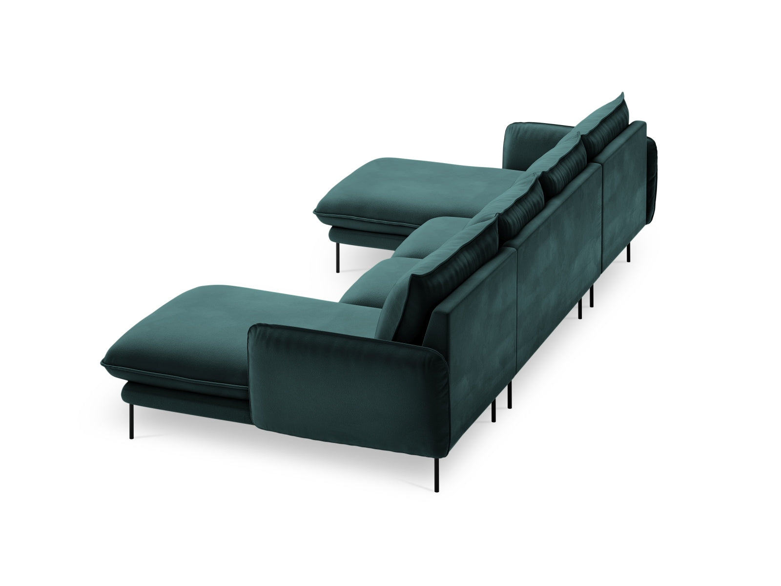 Erleben Sie das stilvolle Vienna Velour Panoramic Sofa für 6 Personen. Hochwertiger Veloursstoff und großzügige Sitzfläche für höchsten Komfort.