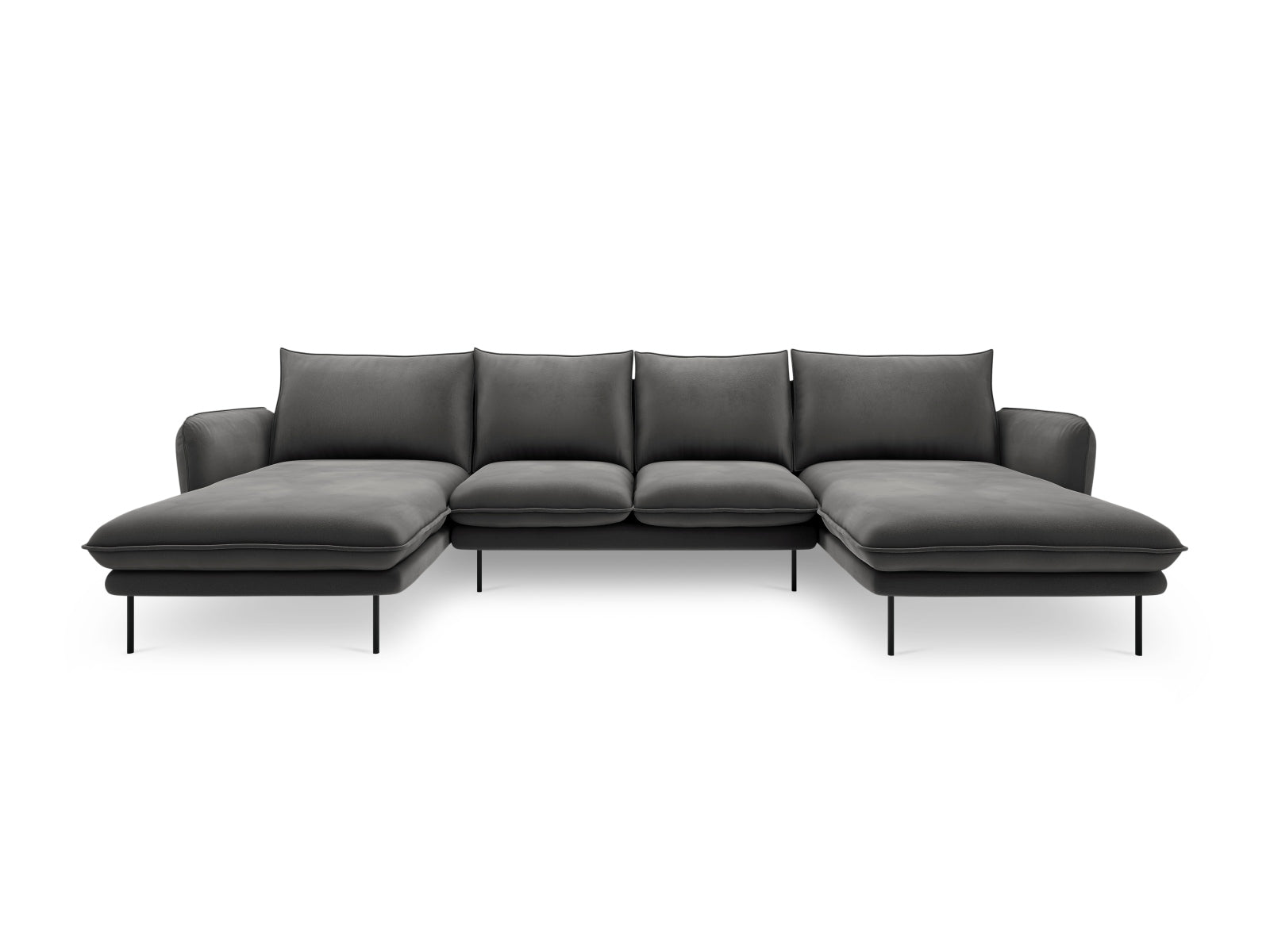 Erleben Sie das stilvolle Vienna Velour Panoramic Sofa für 6 Personen. Hochwertiger Veloursstoff und großzügige Sitzfläche für höchsten Komfort.