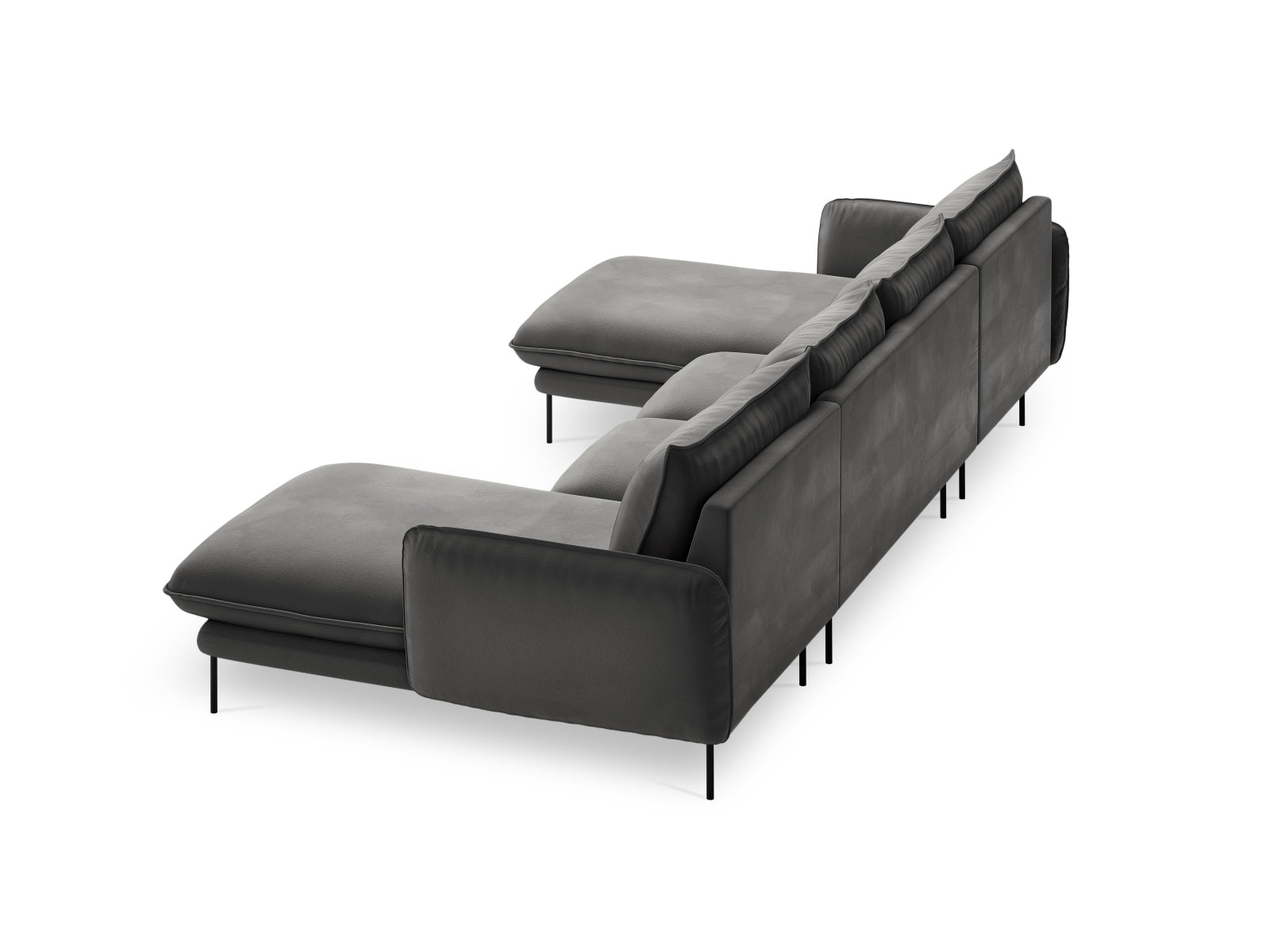 Erleben Sie das stilvolle Vienna Velour Panoramic Sofa für 6 Personen. Hochwertiger Veloursstoff und großzügige Sitzfläche für höchsten Komfort.