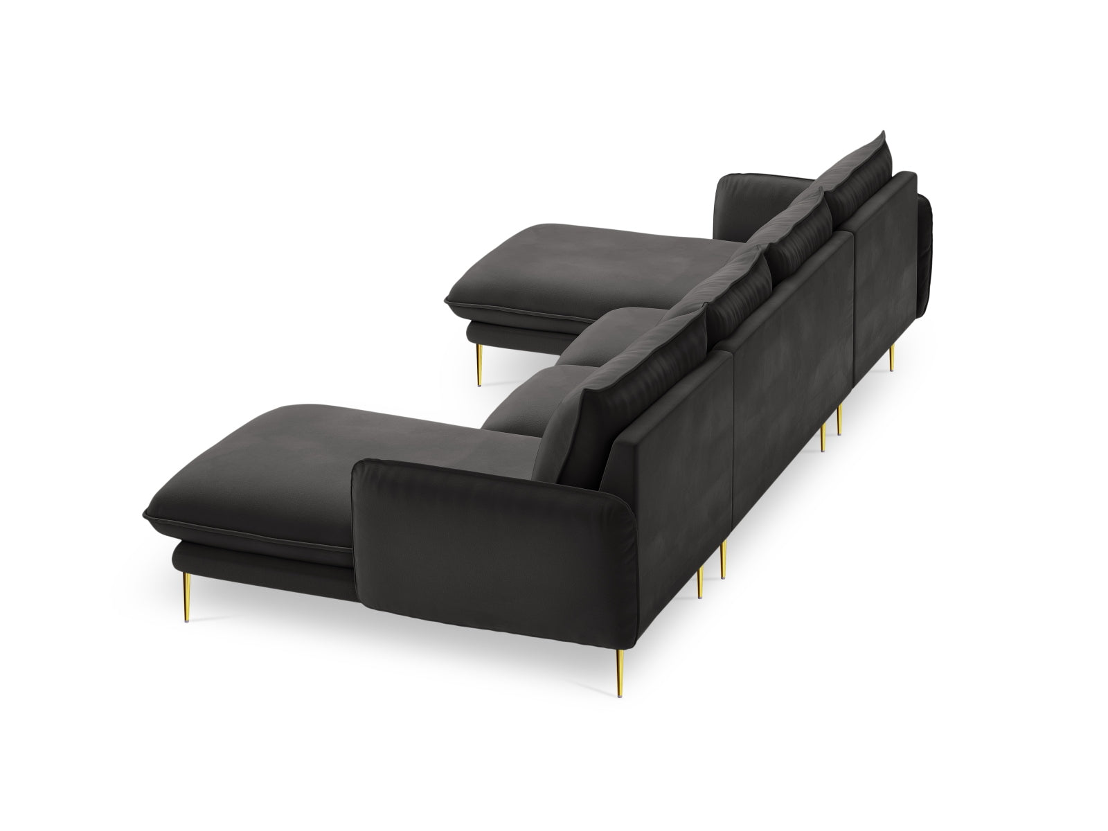 Entdecken Sie das elegante Vienna Velour Panoramic Sofa für 6 Personen. Luxuriöser Veloursstoff und modernes Design für Ihr Wohnzimmer.